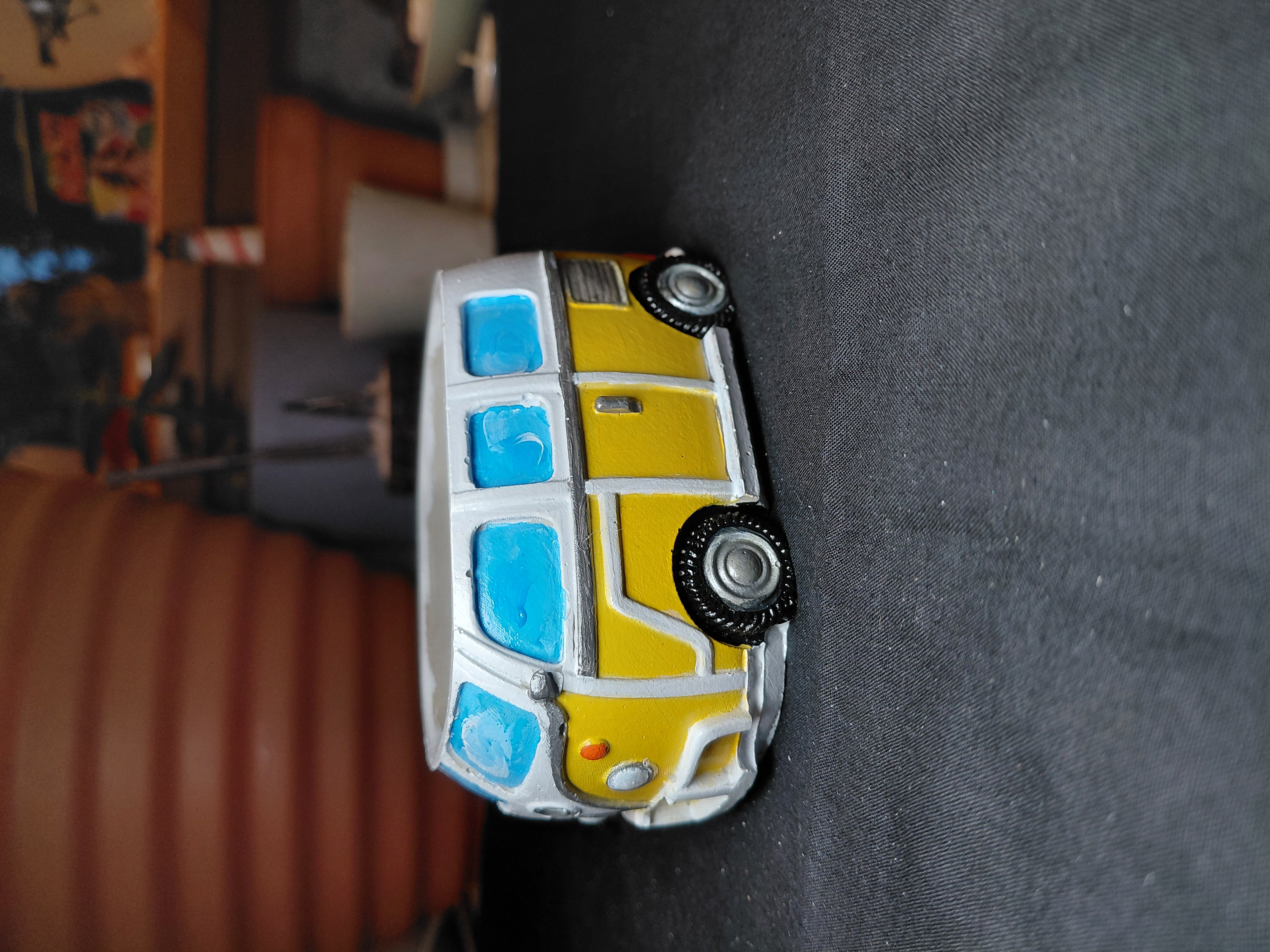 Retro Van Pot/Container Hand Painted Concrete