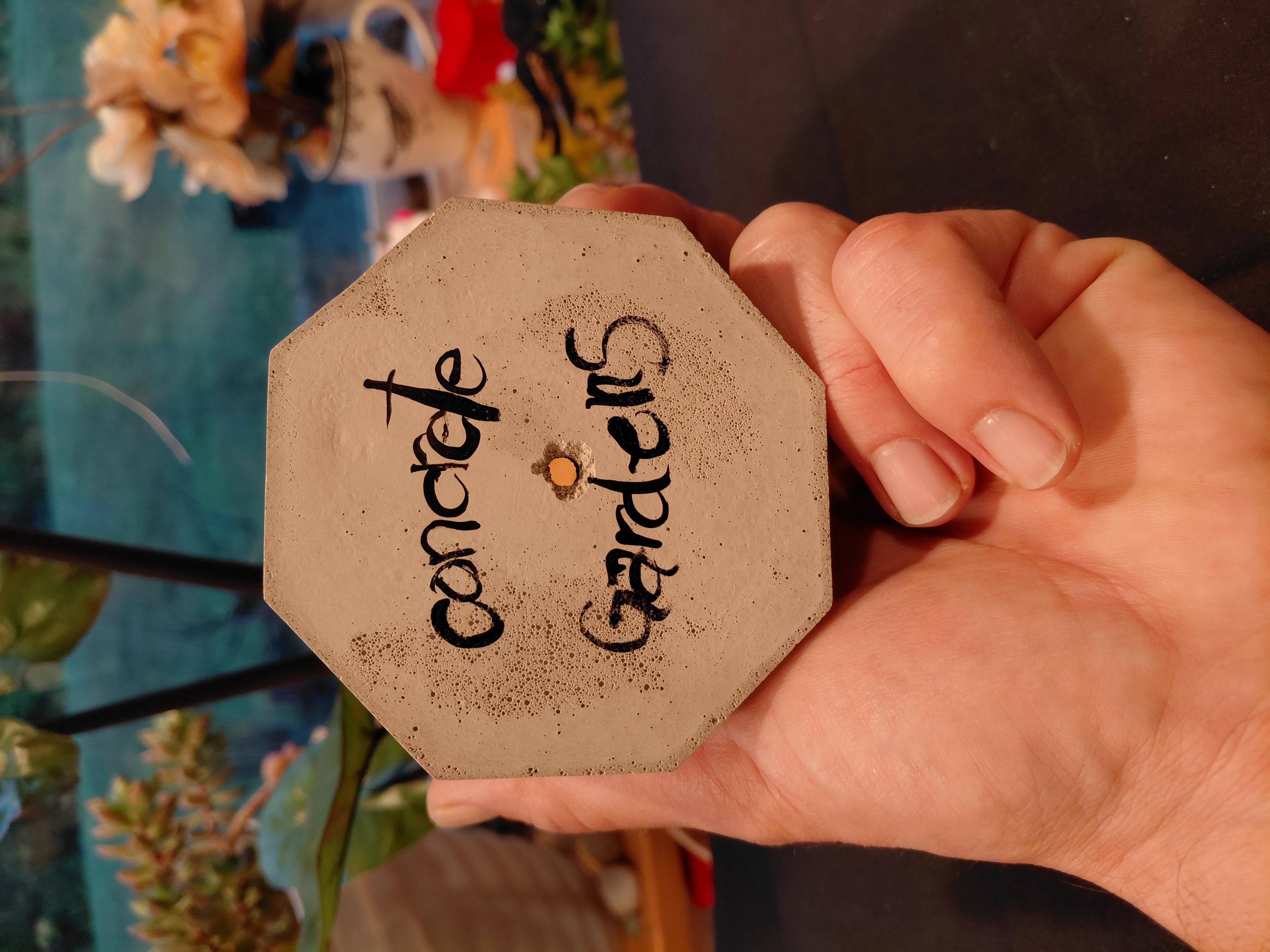 Geometric Brown Concrete Pot/Container