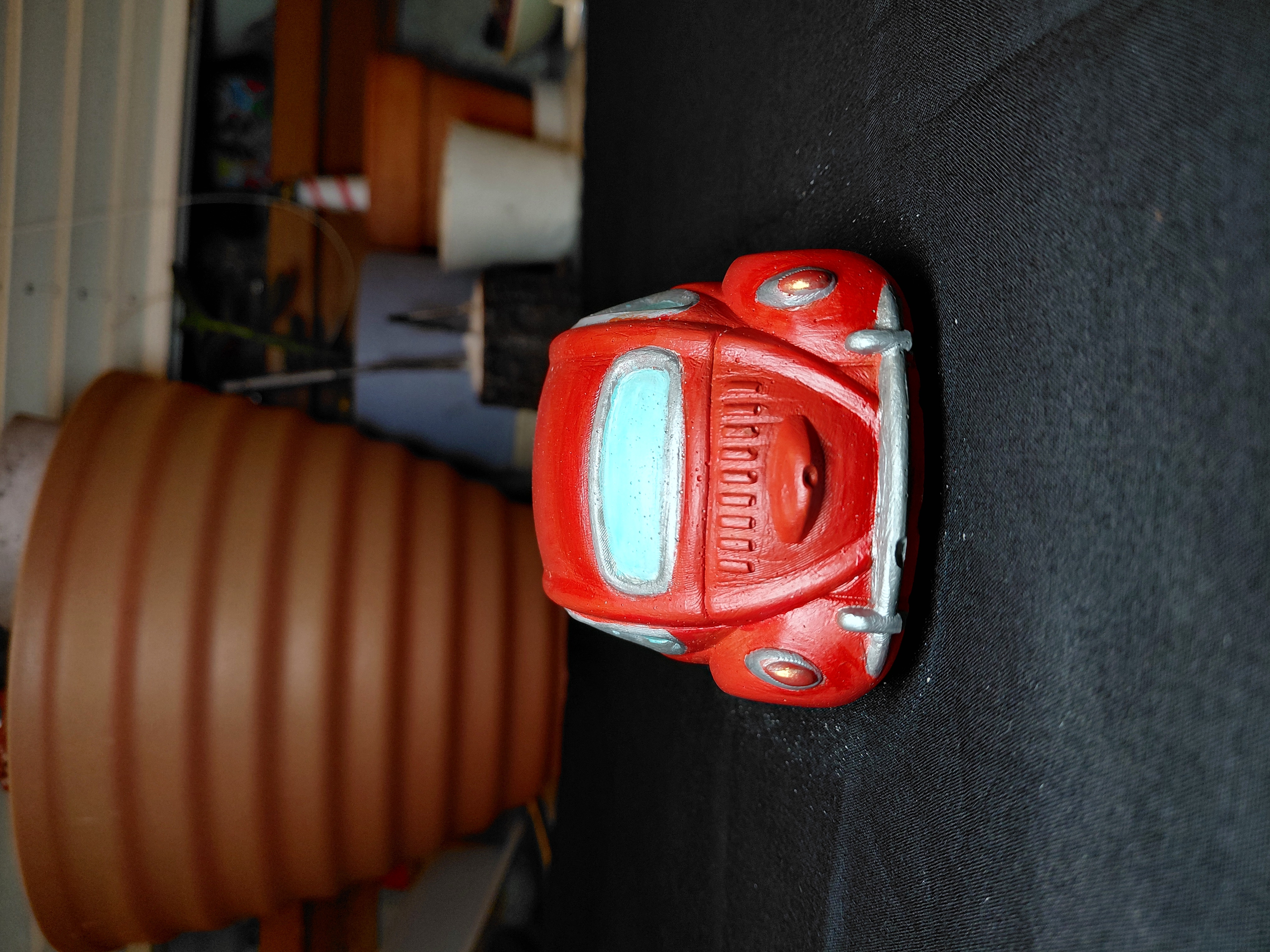 Vintage Concrete Car Hand Painted