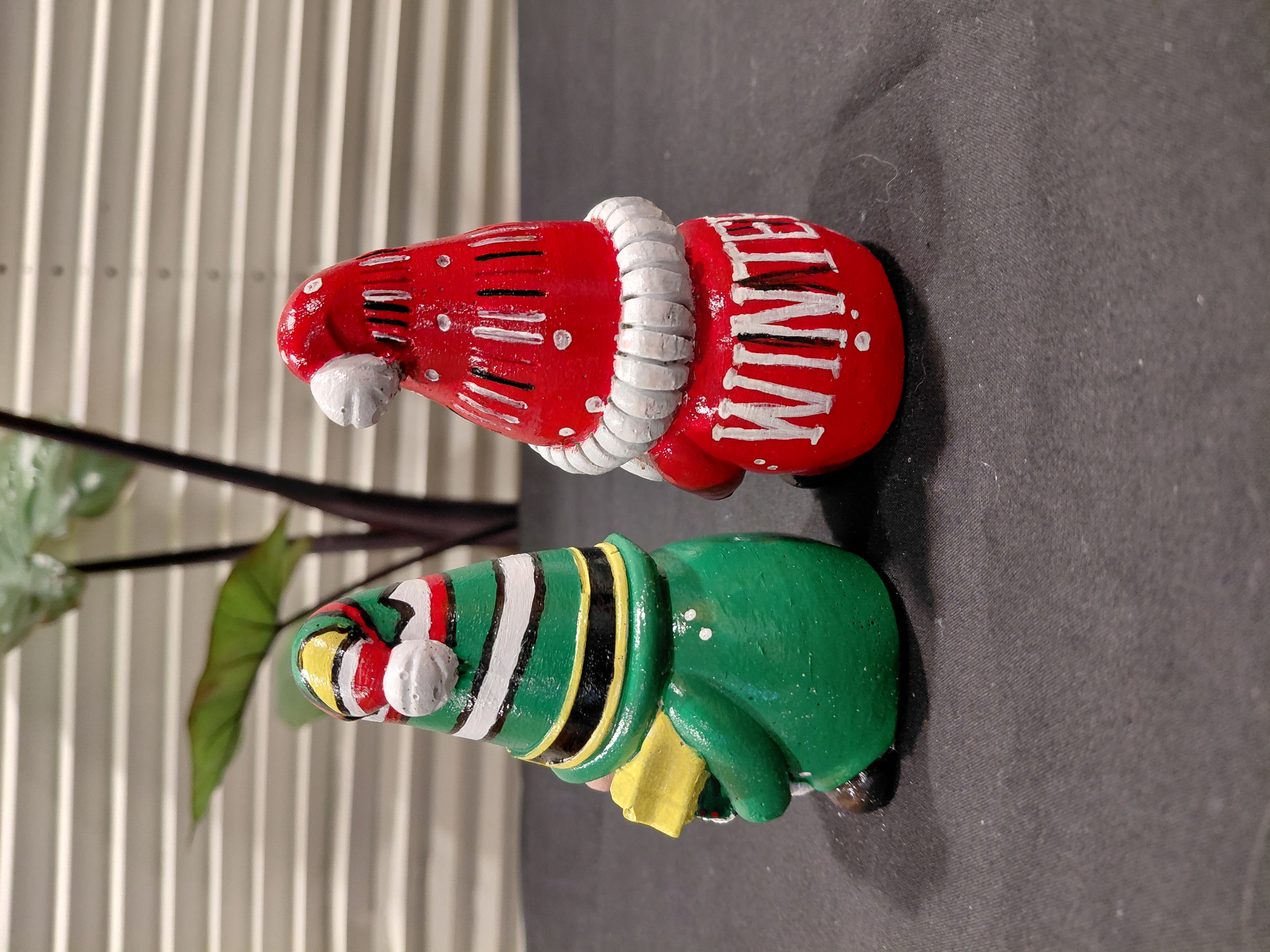 Set of Concrete Hand Painted Christmas Gnomes