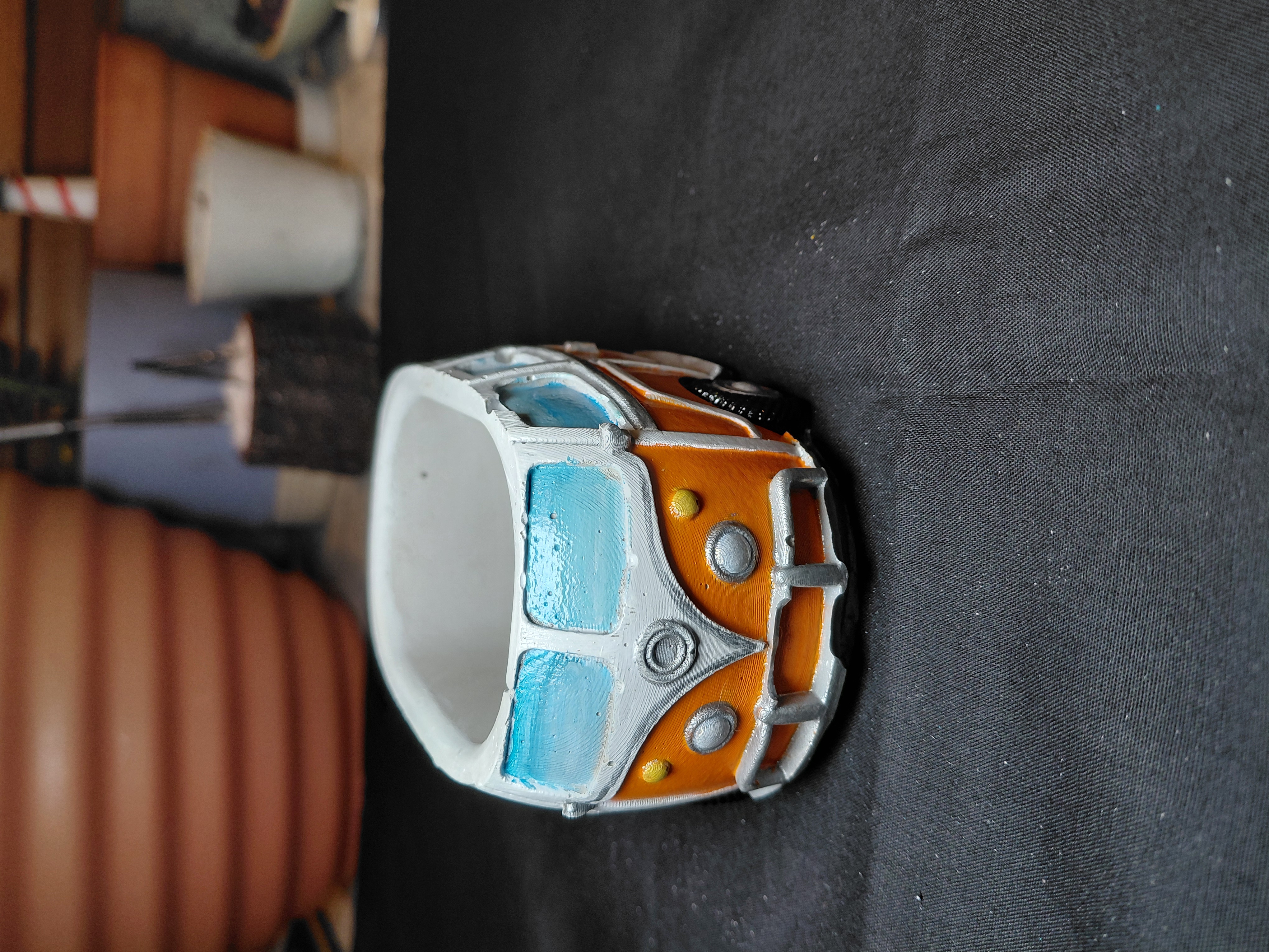 Retro Van Hand Painted Concrete Pot/Container