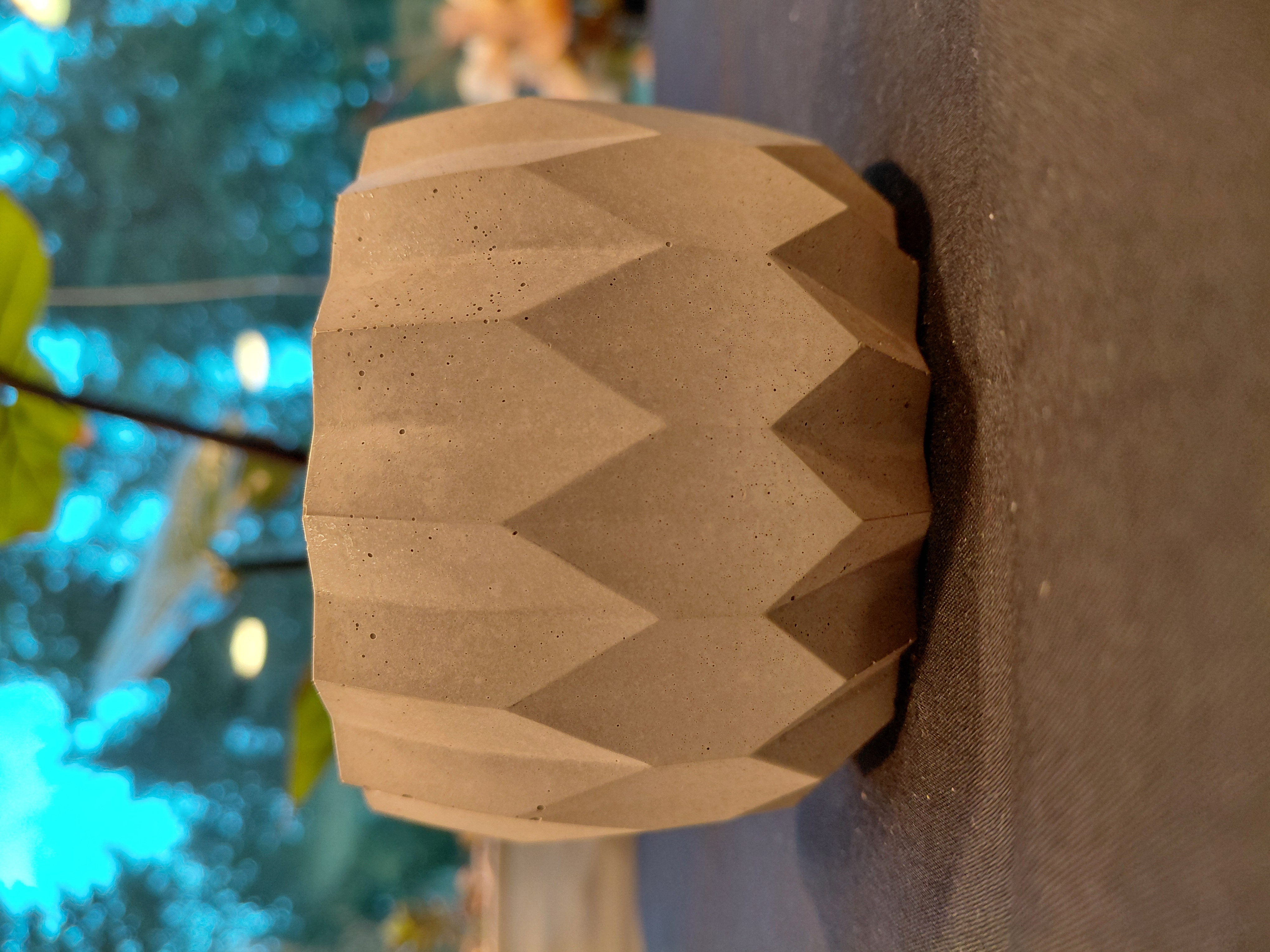 Geometric Brown Concrete Pot/Container