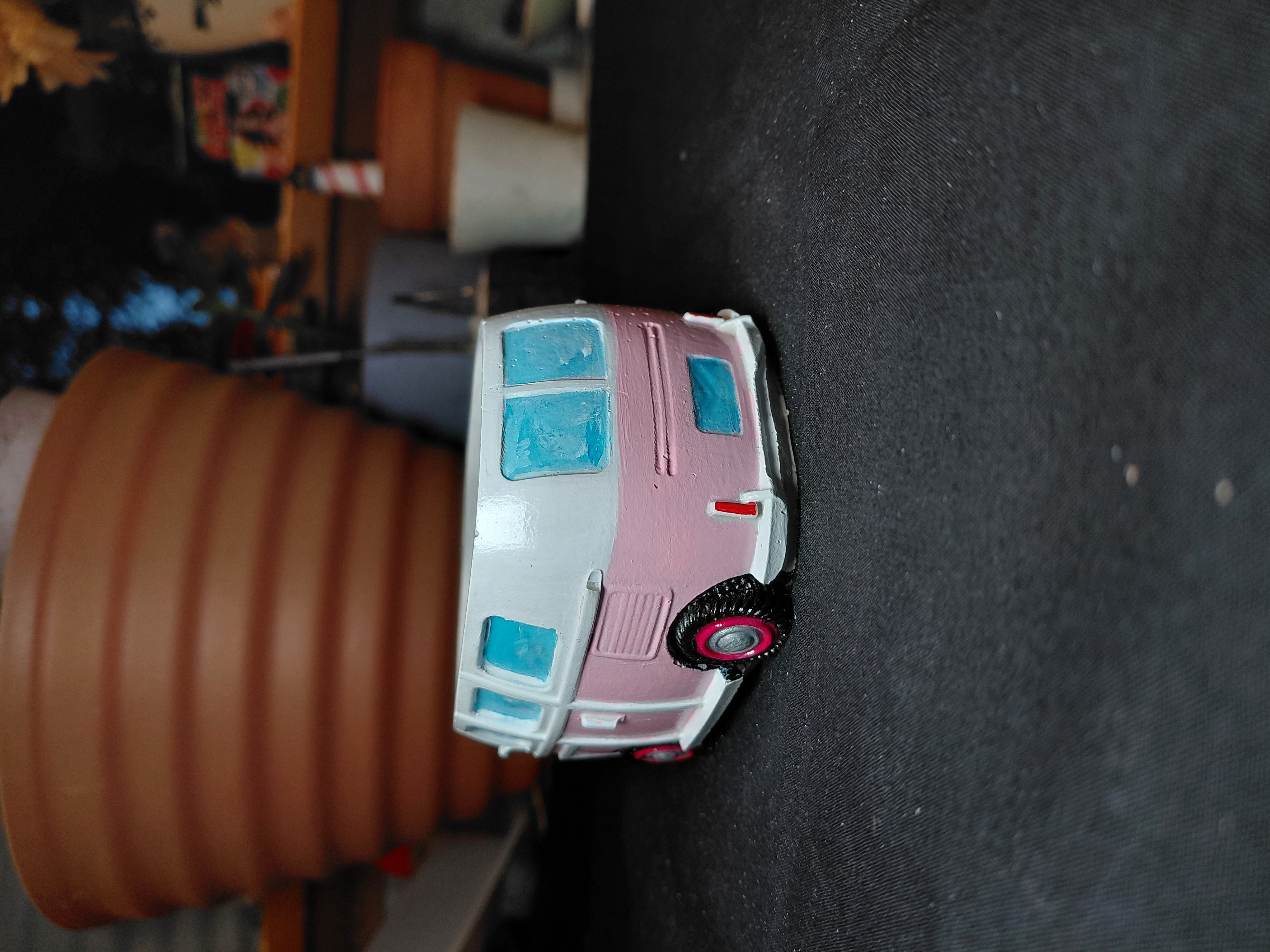 Retro Van Pot/Container Hand Painted Concrete