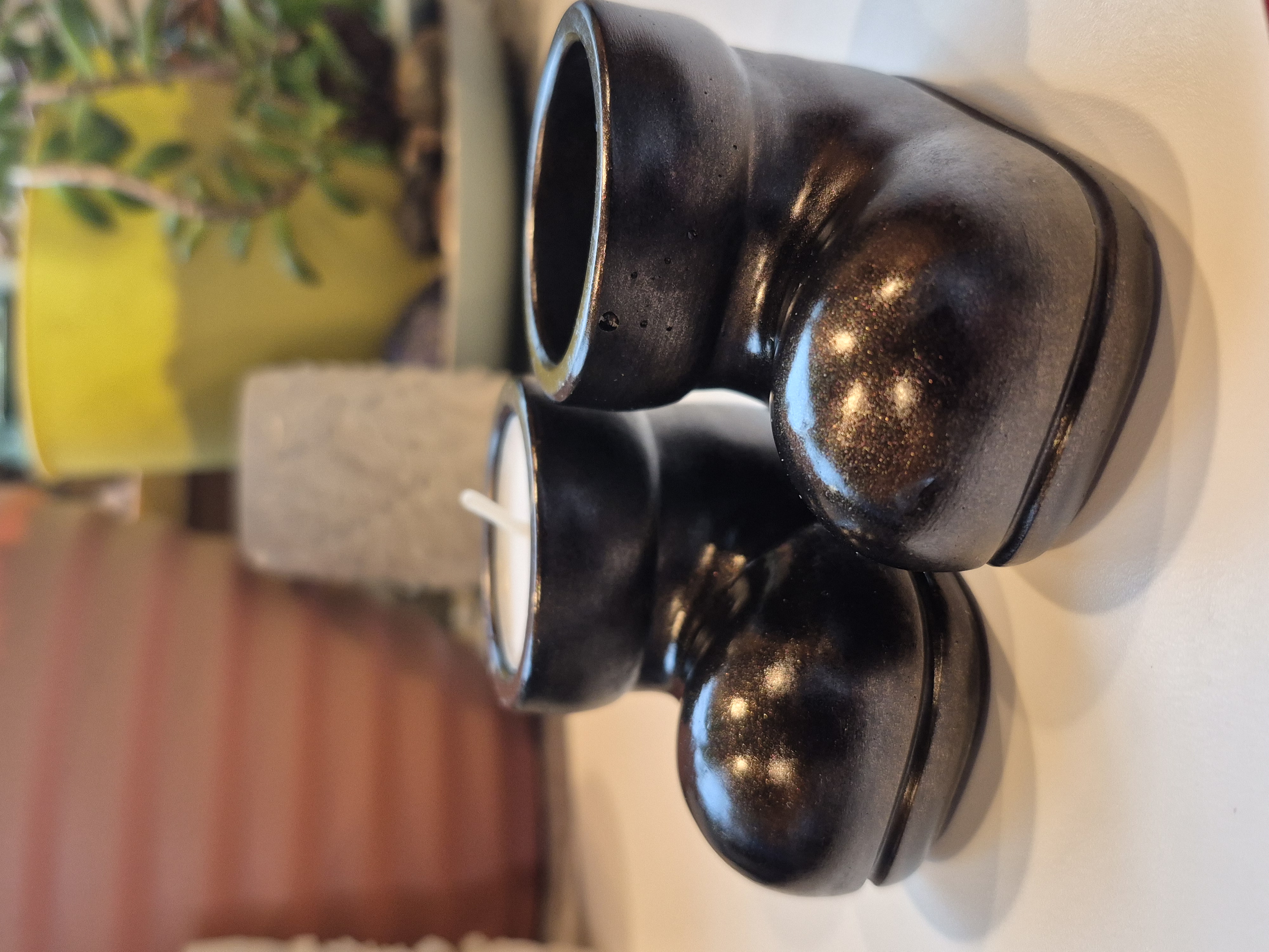 Concrete Hand Painted Boot Candle Holders