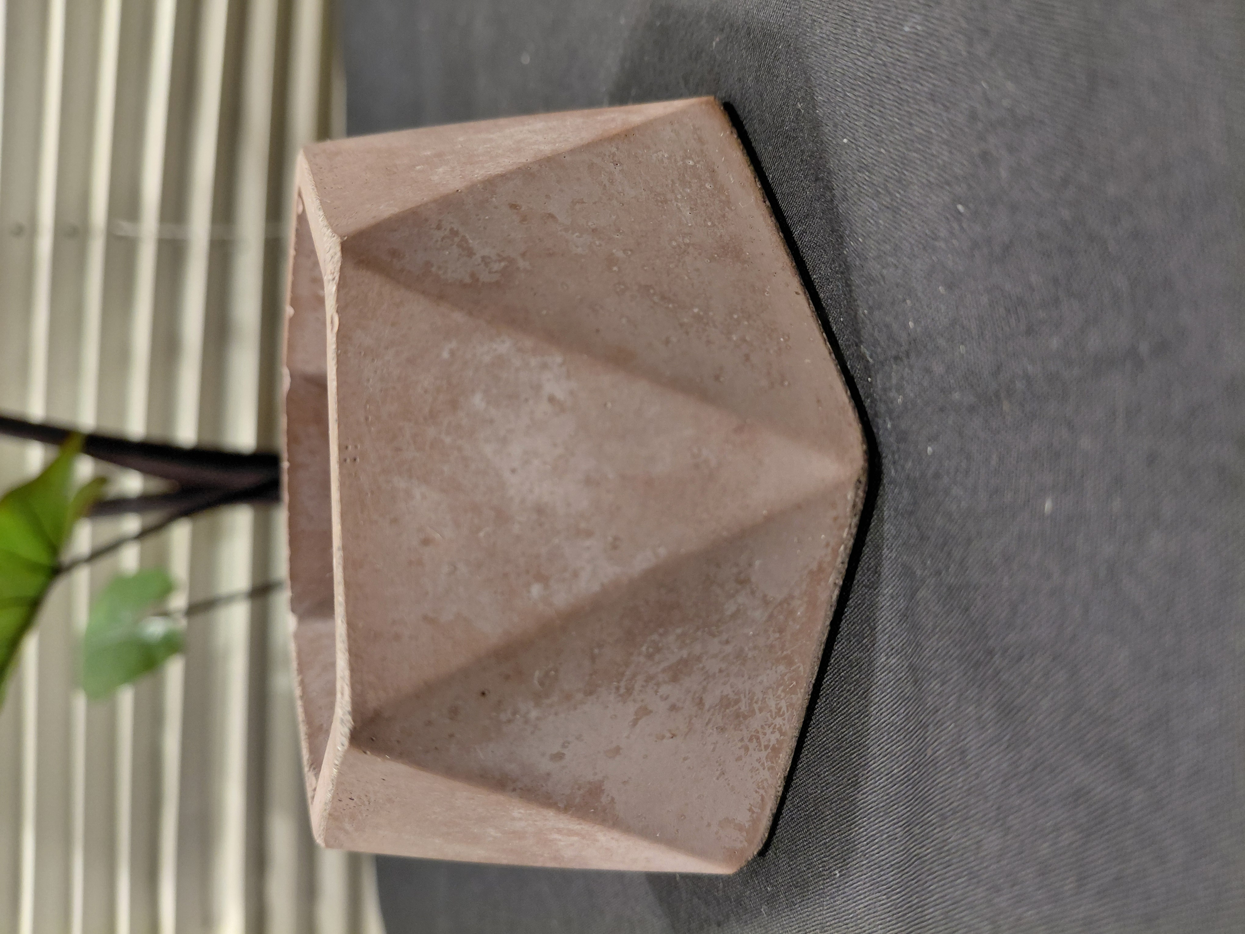 Geometric Brown Concrete Planter