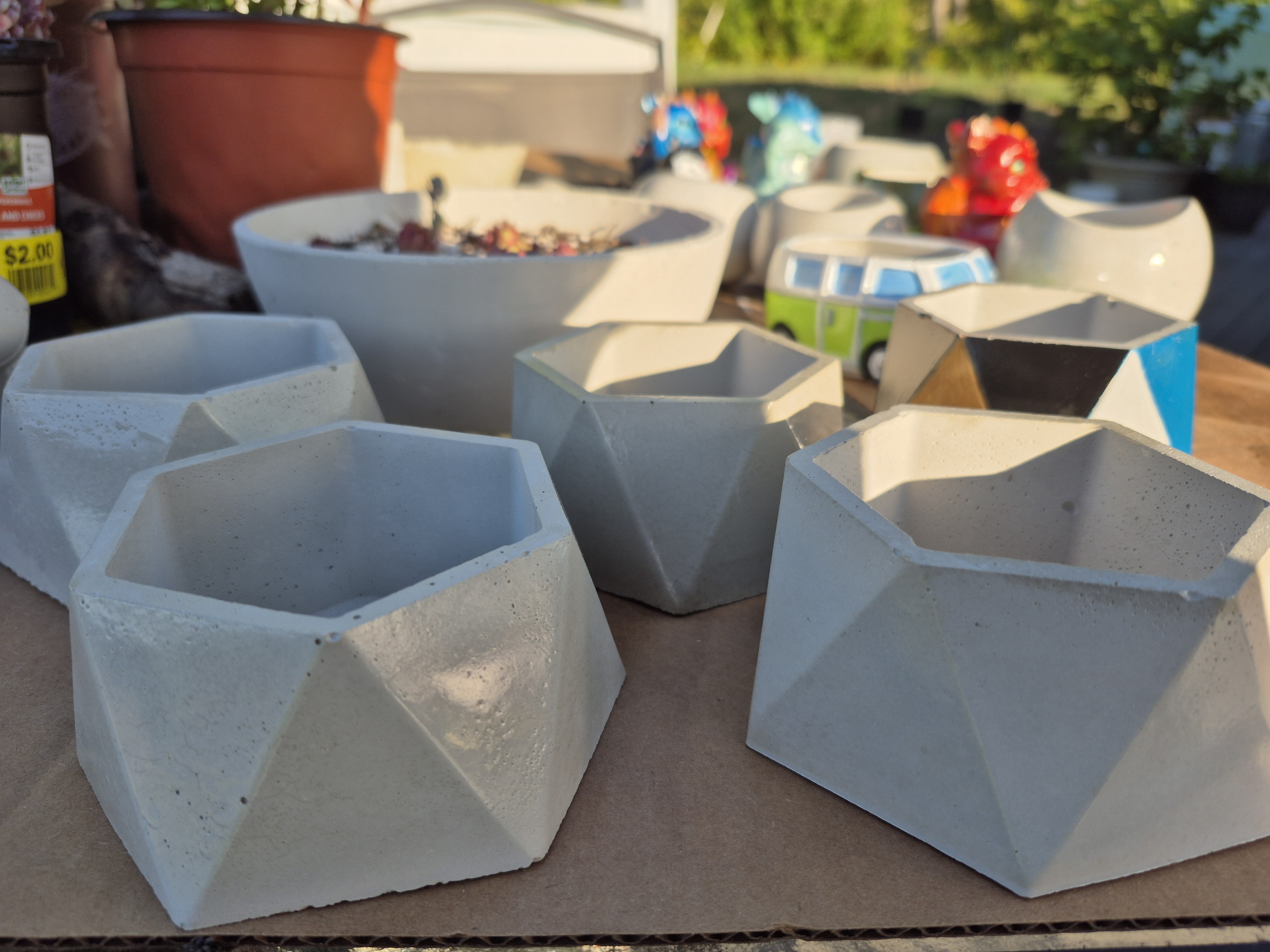 Hexagonal Concrete Pots