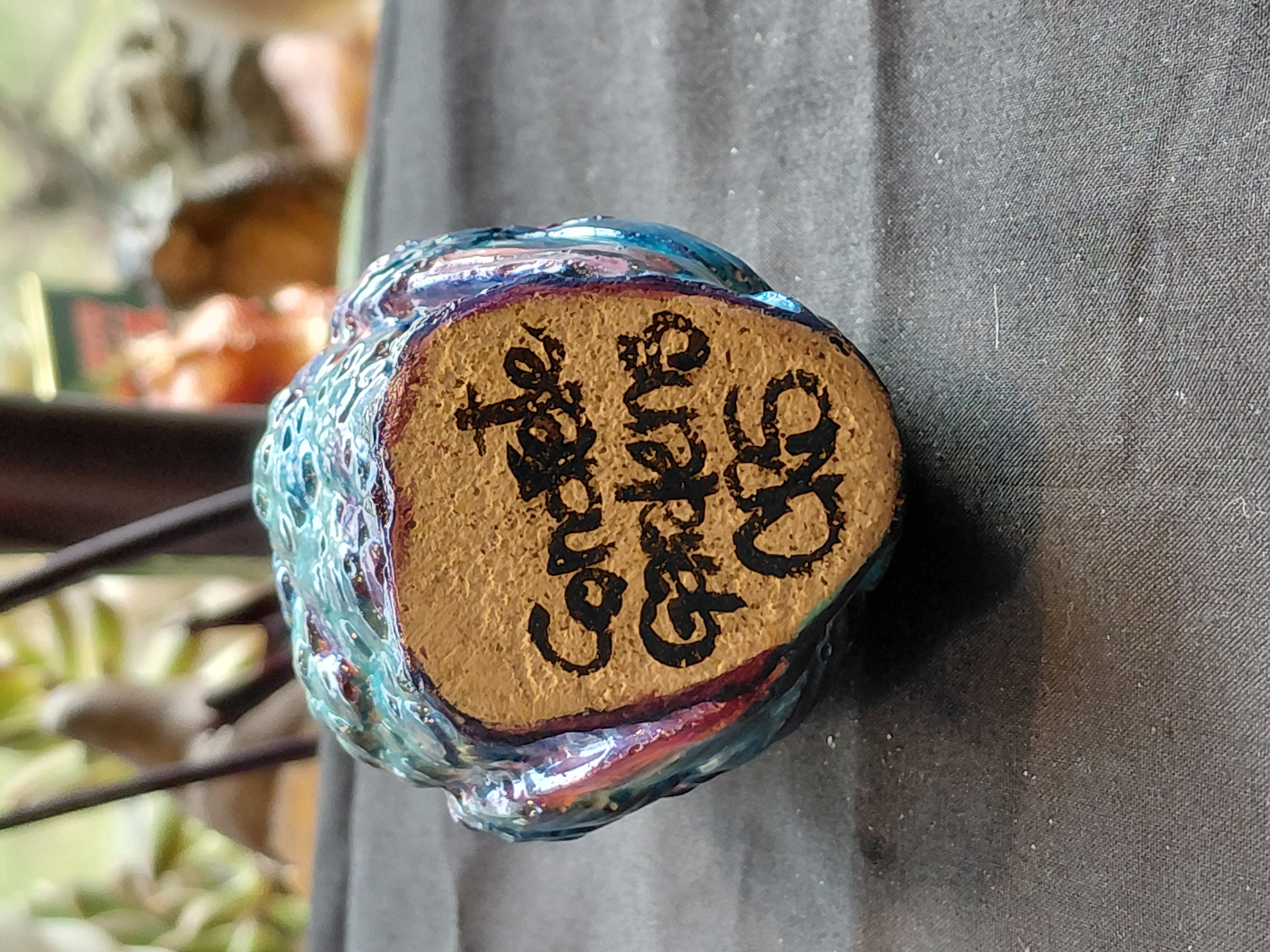 Colorful Hand Painted Concrete Owl