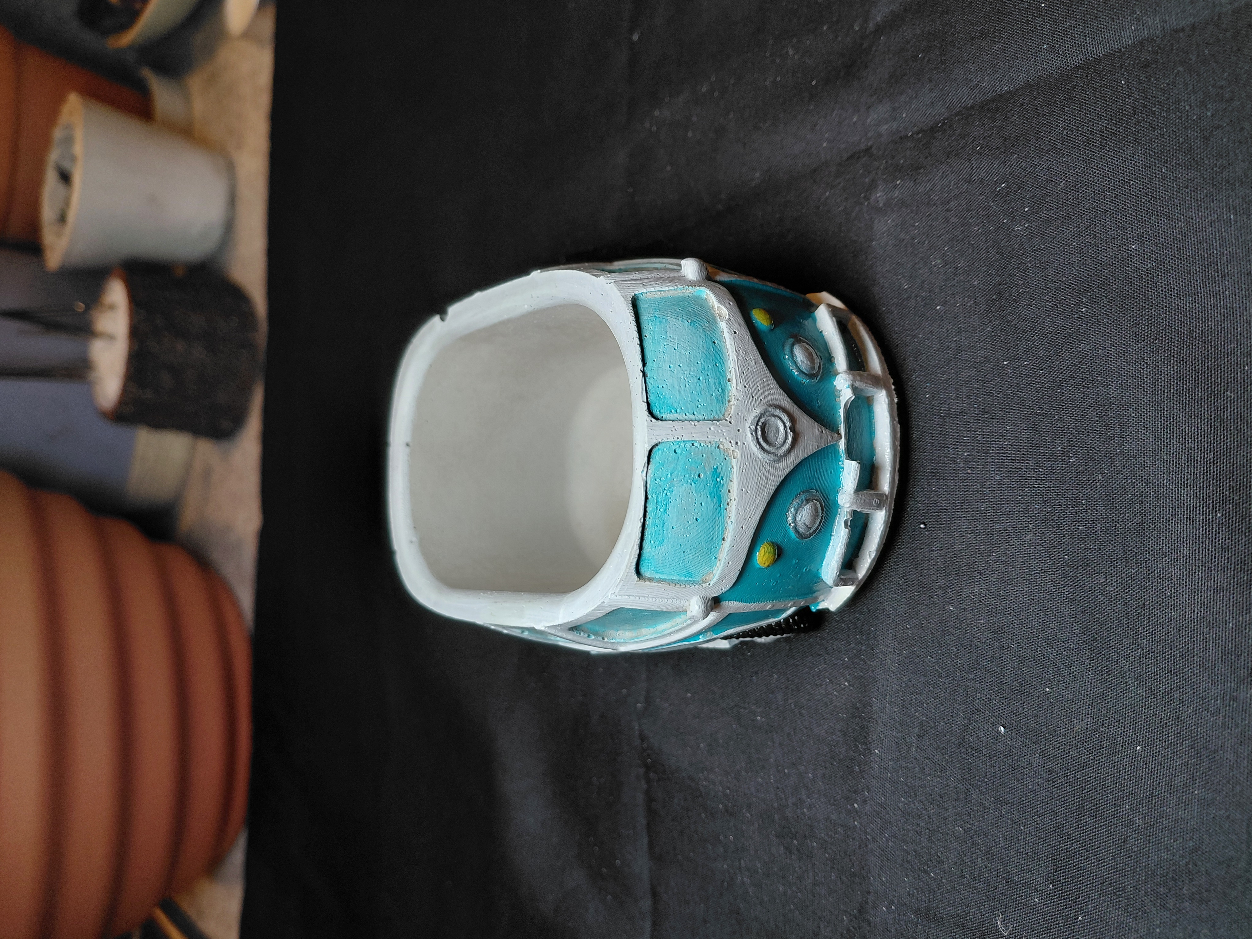 Hand Painted Concrete Van Pot/Container