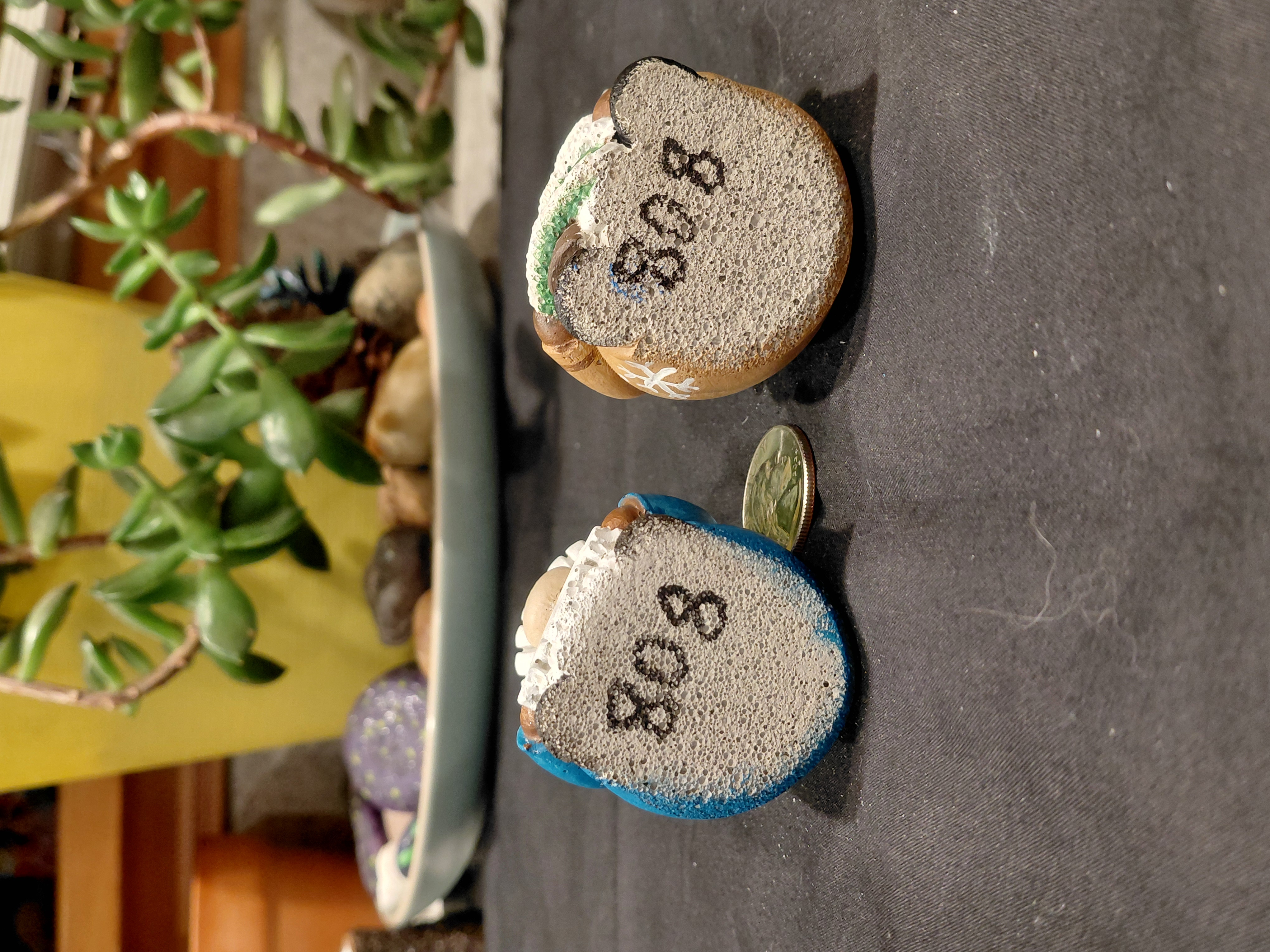 Set of Xmas Gnomes Hand Painted Concrete