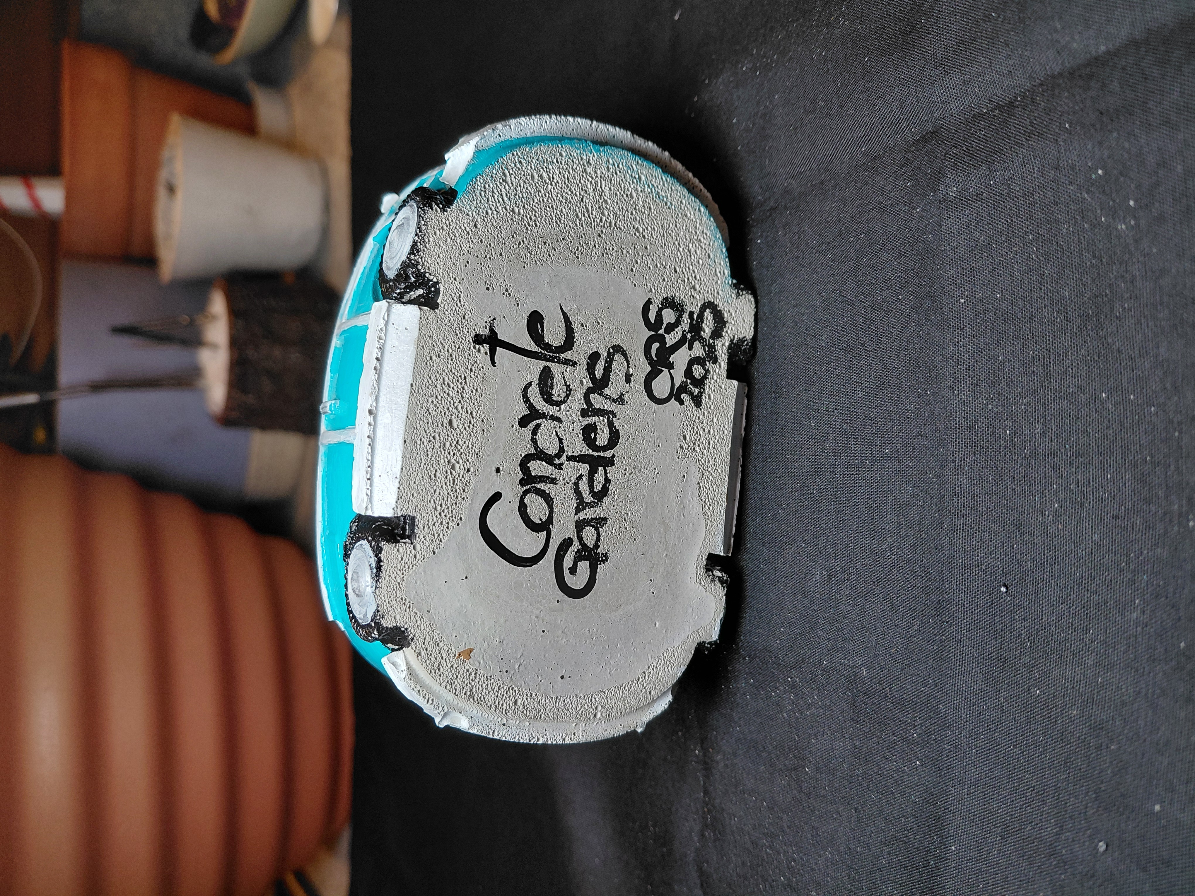 Hand Painted Concrete Van Pot/Container