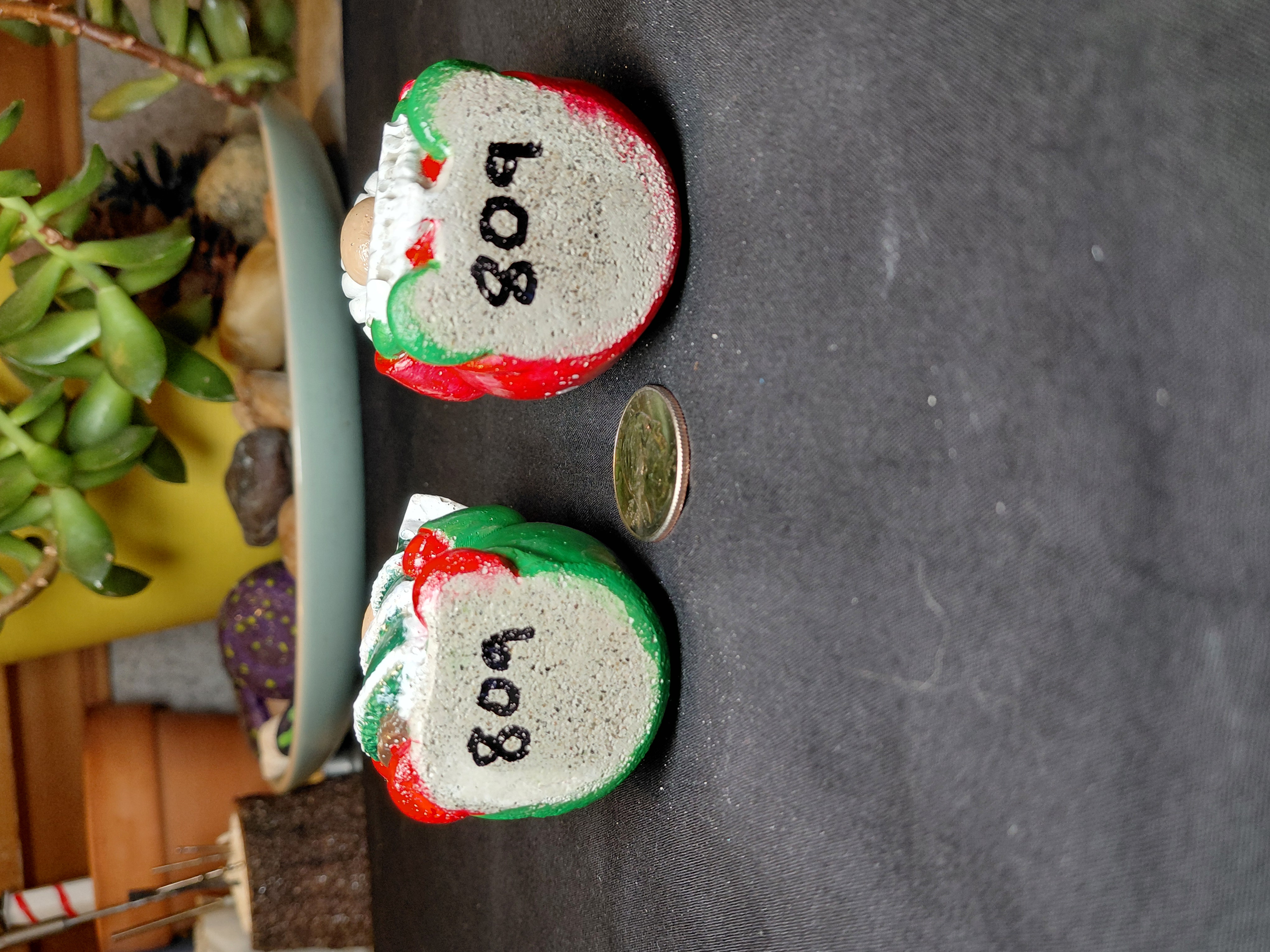 Set of Xmas Gnomes Hand Painted Concrete