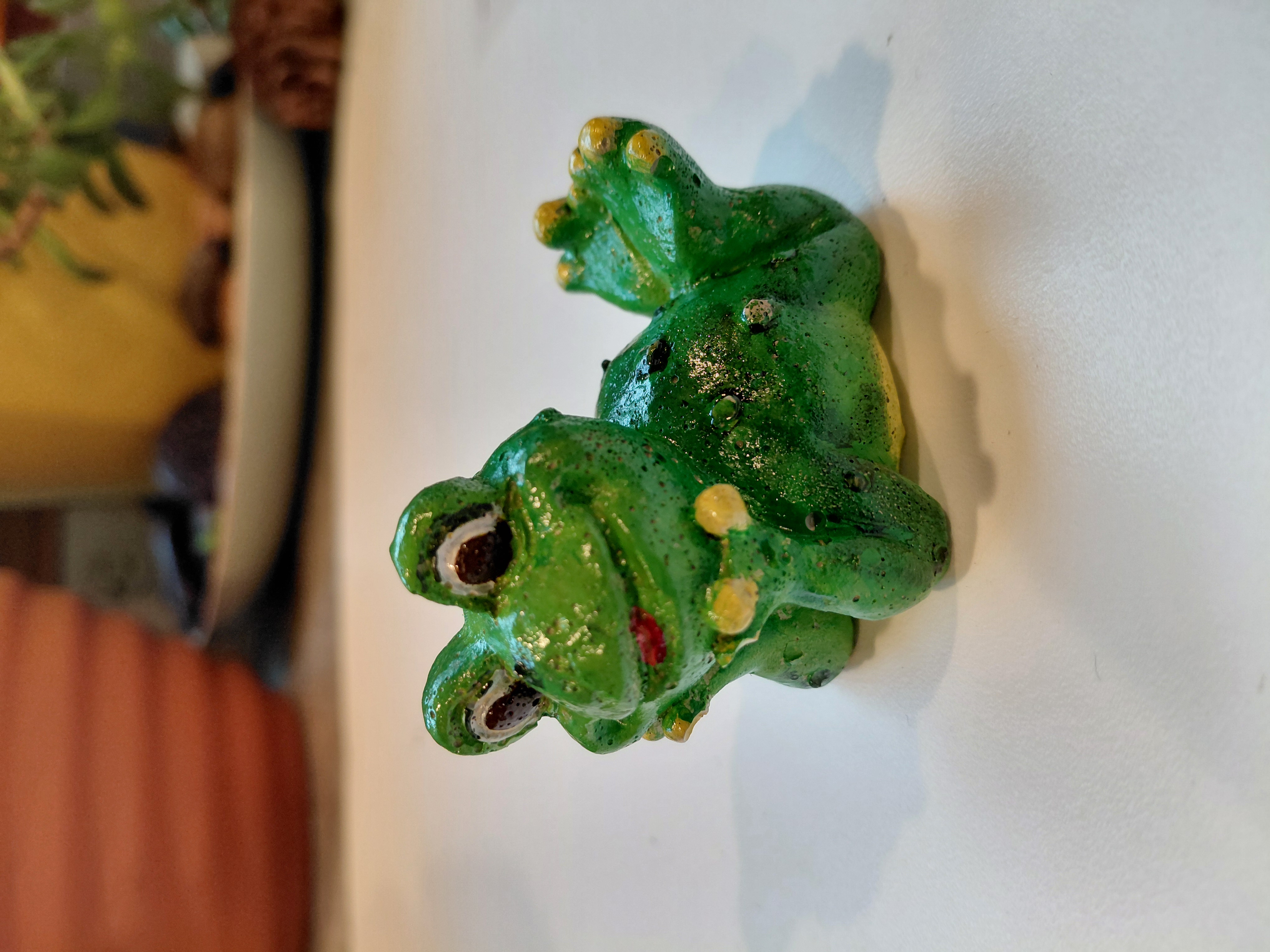 Set of Hand Painted Concrete Frogs