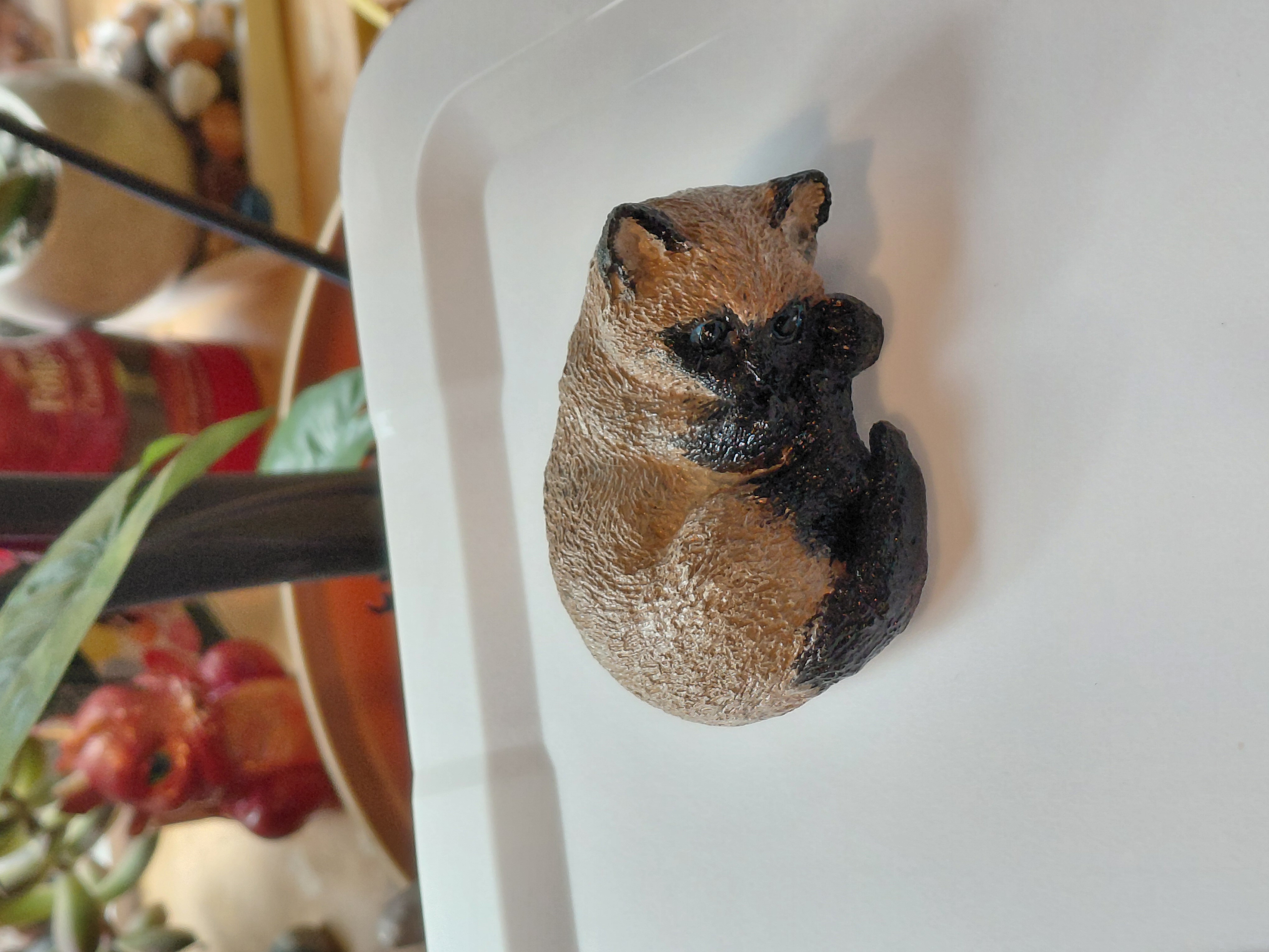 Hand Painted Concrete Kitten