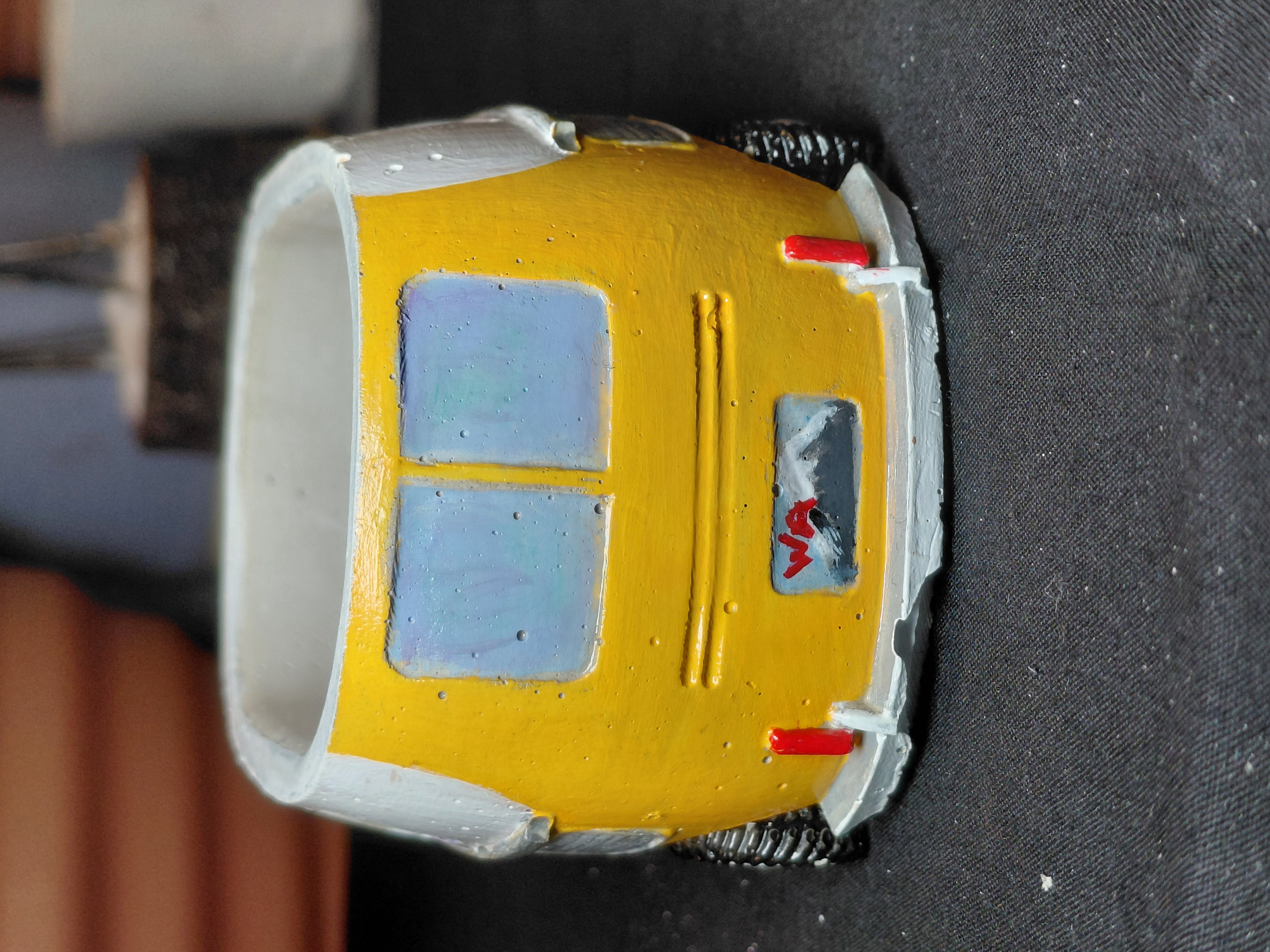 Retro Van Pot/Container Hand Painted Concrete