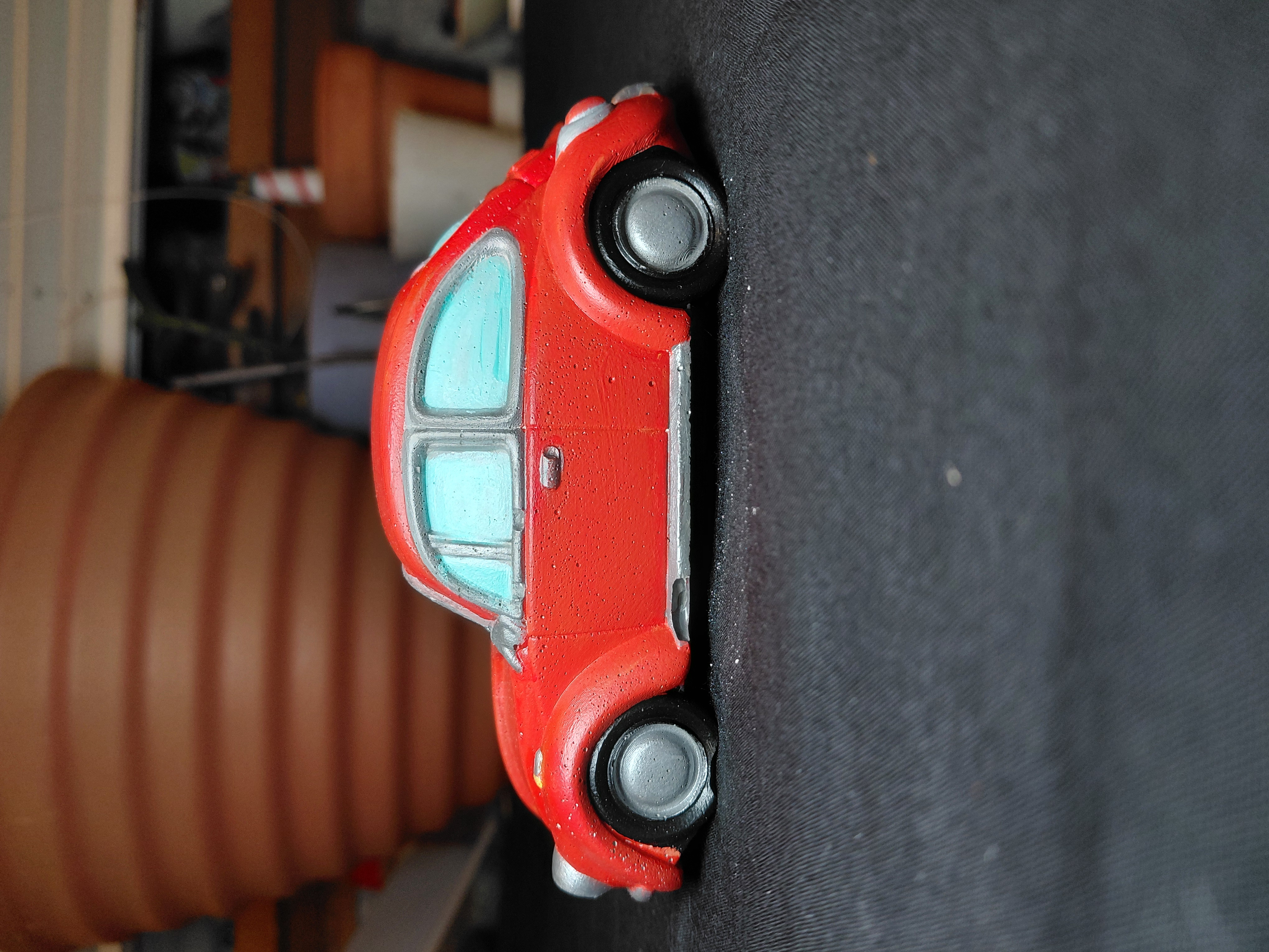 Vintage Concrete Car Hand Painted