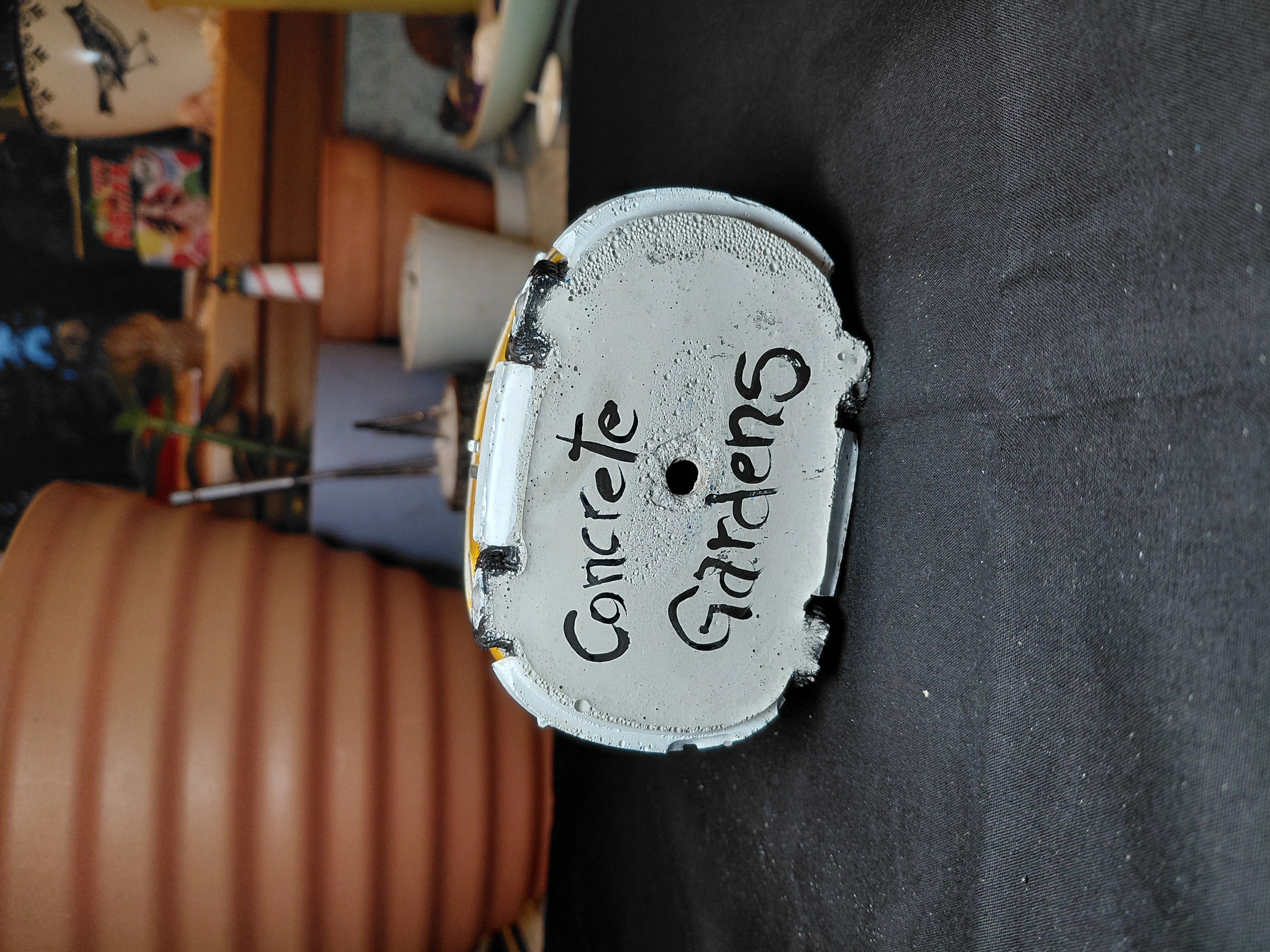 Retro Van Pot/Container Hand Painted Concrete