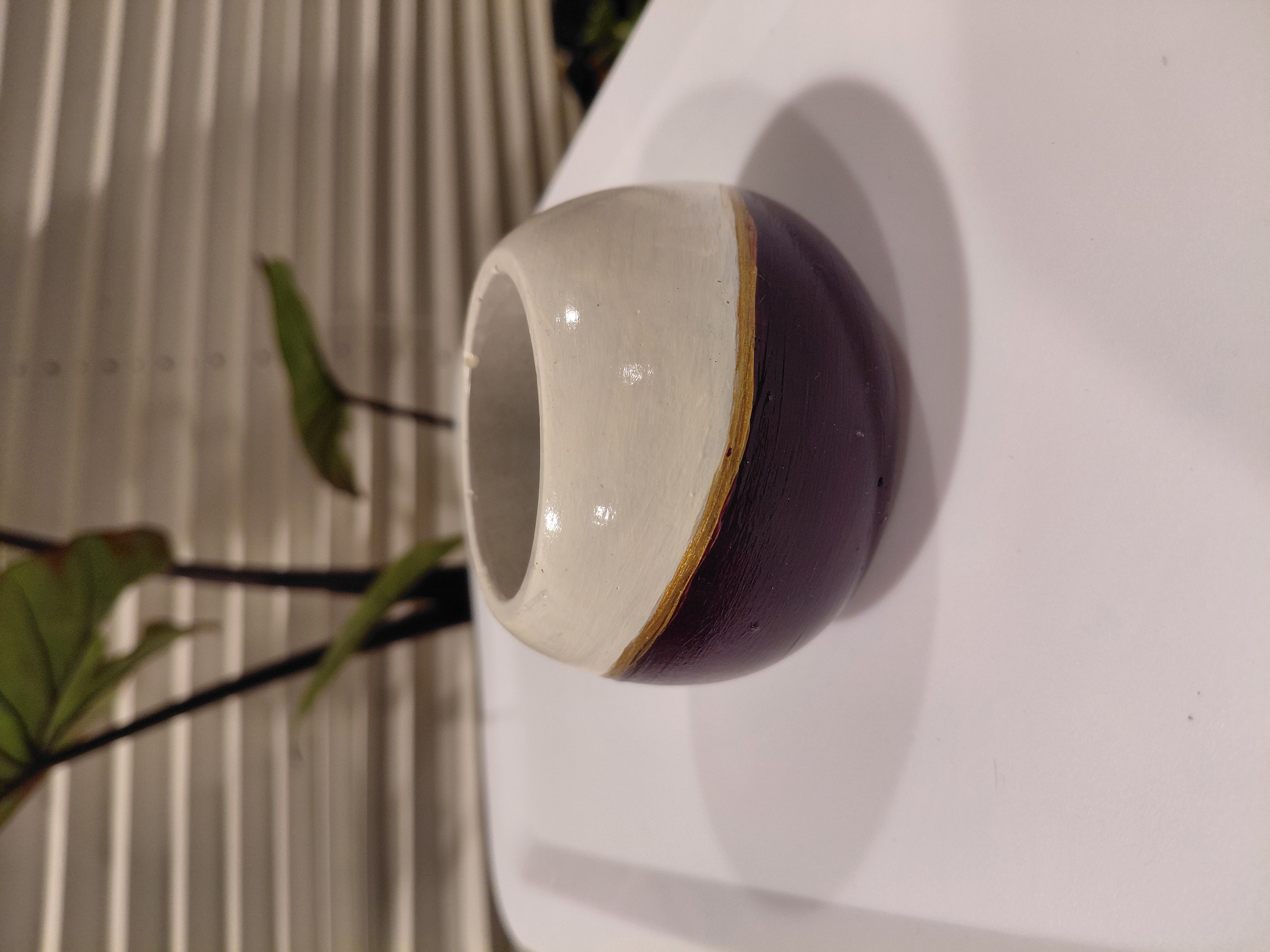 Concrete Sleek Round Painted Pot/Container