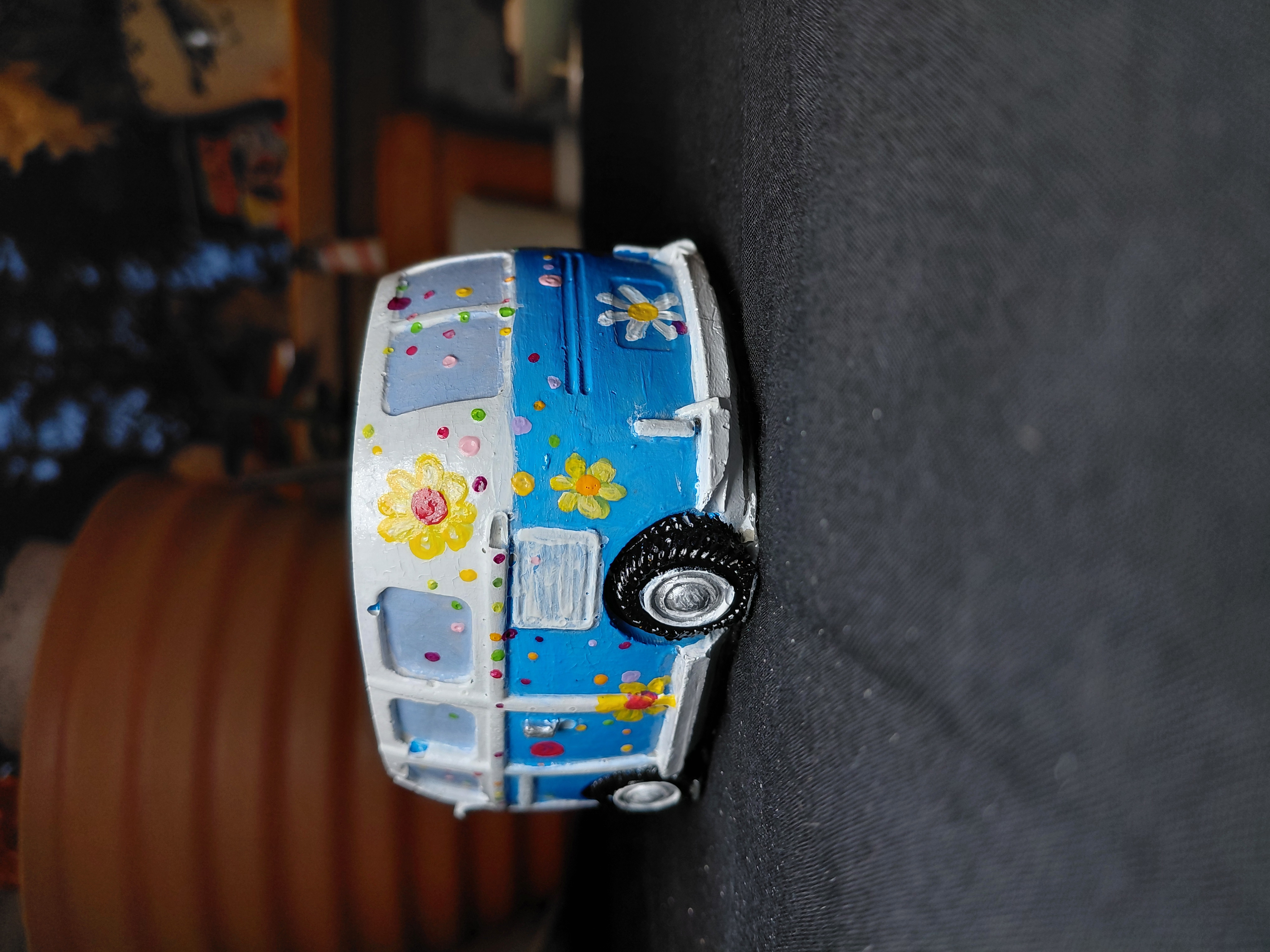 Retro Van Pot/Container Hand Painted Concrete