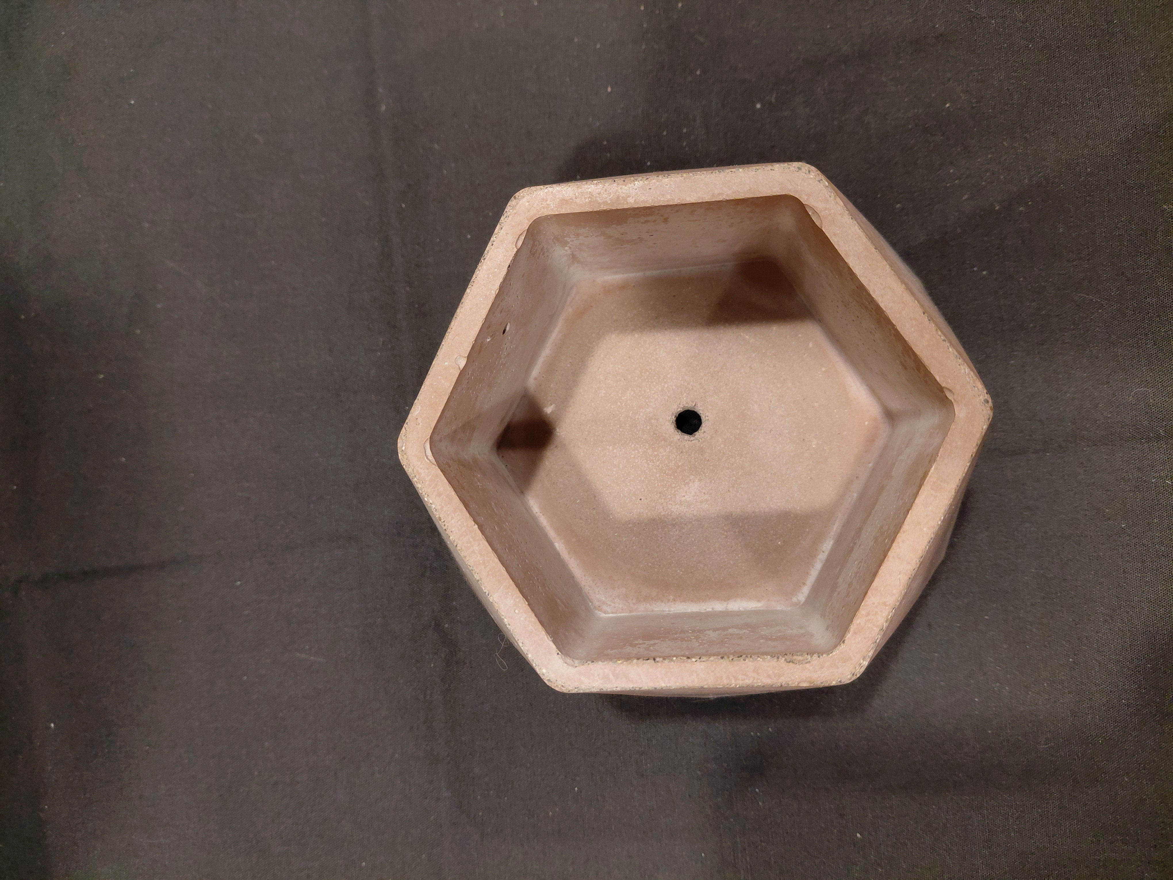 Geometric Brown Concrete Planter