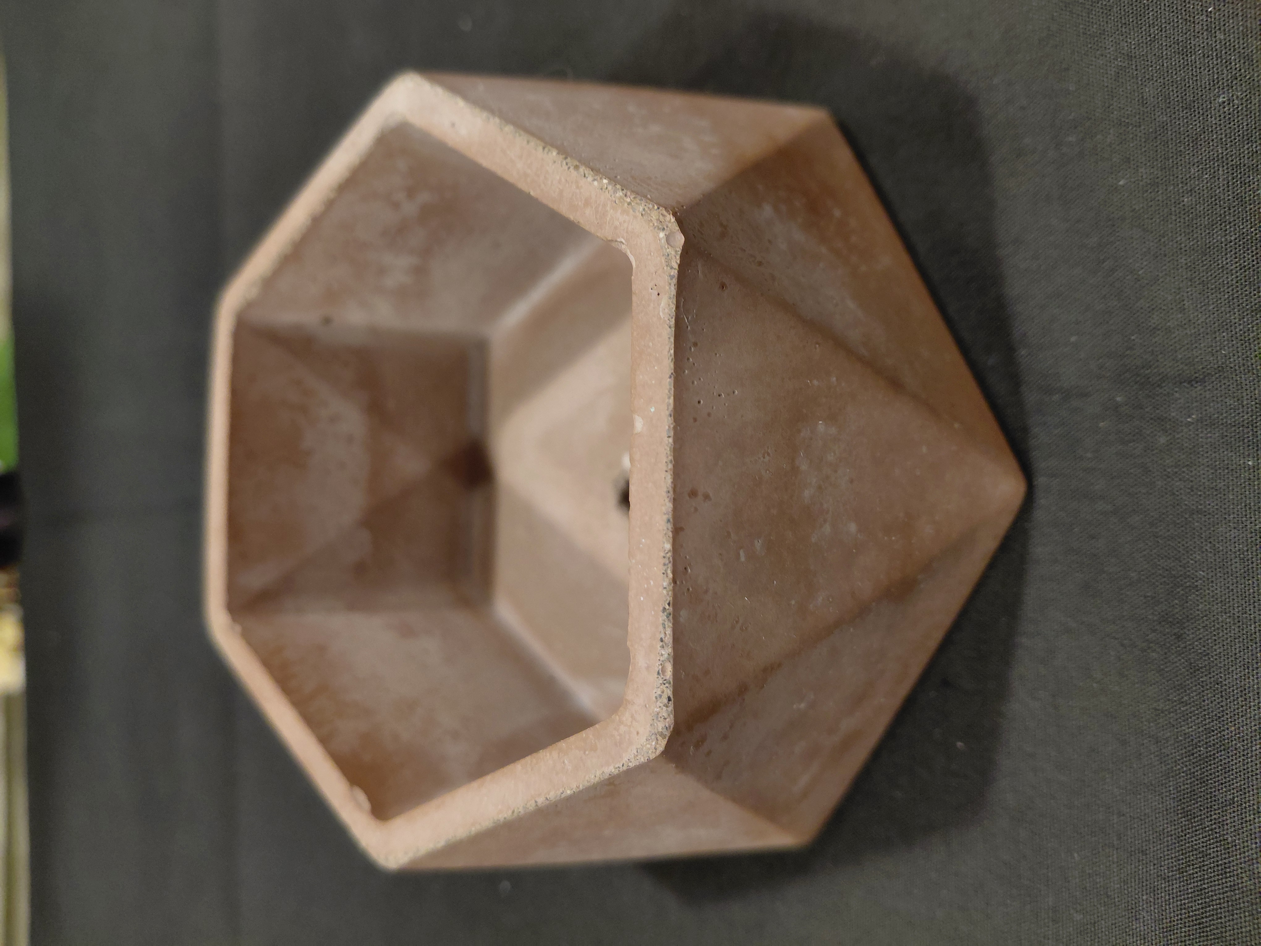 Geometric Brown Concrete Planter