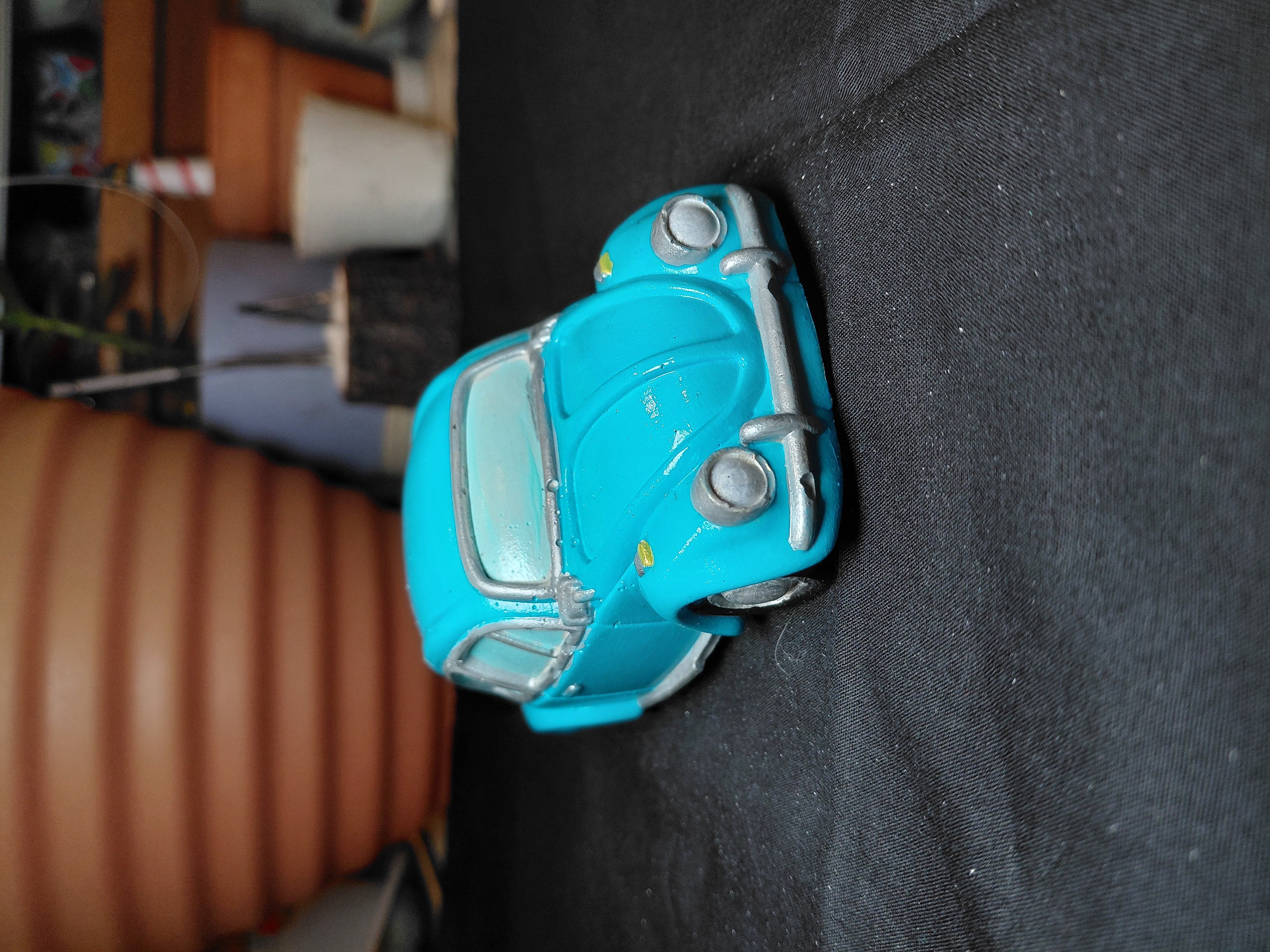 Vintage Hand Painted Concrete Car