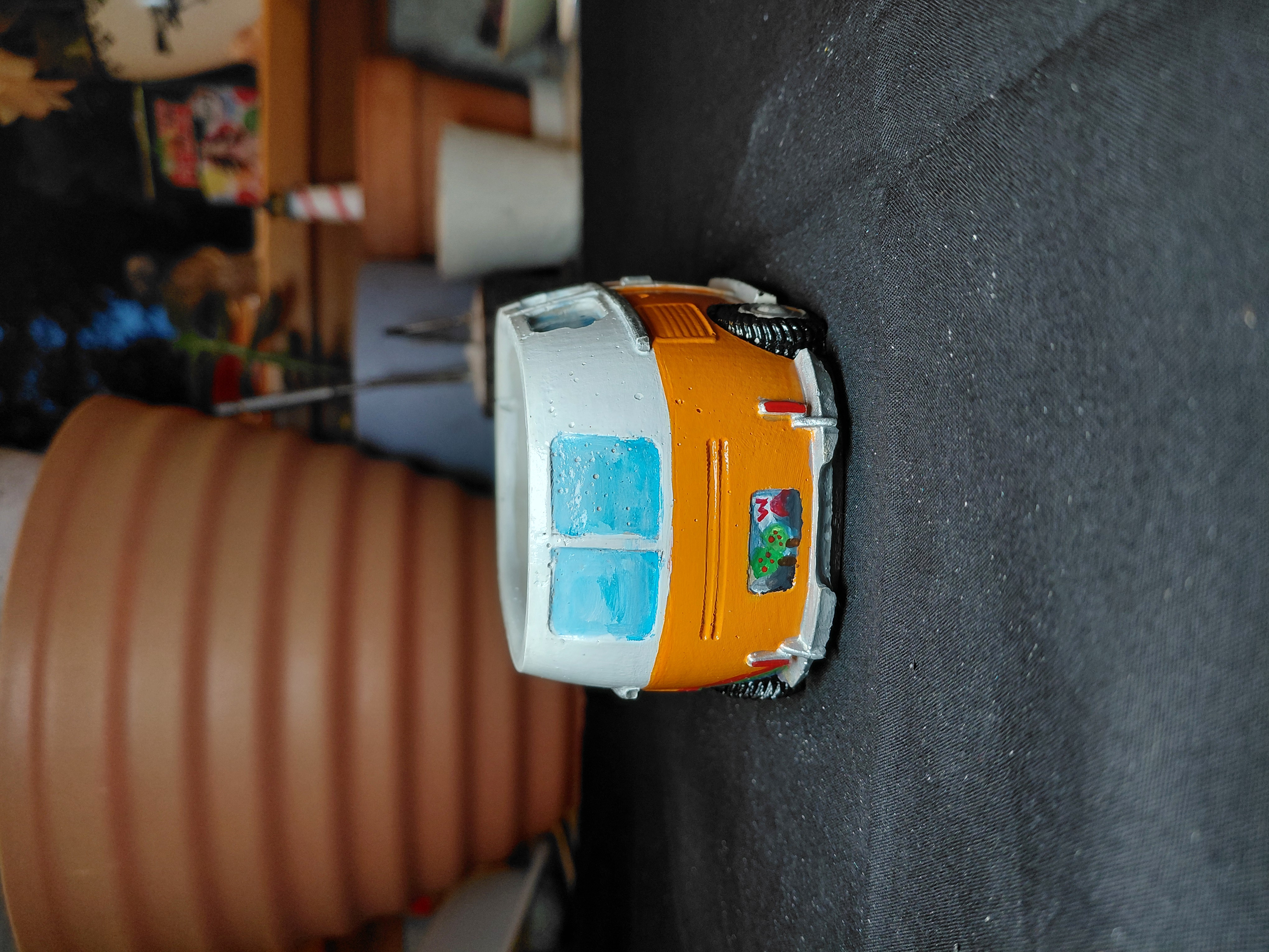 Retro Van Hand Painted Concrete Pot/Container