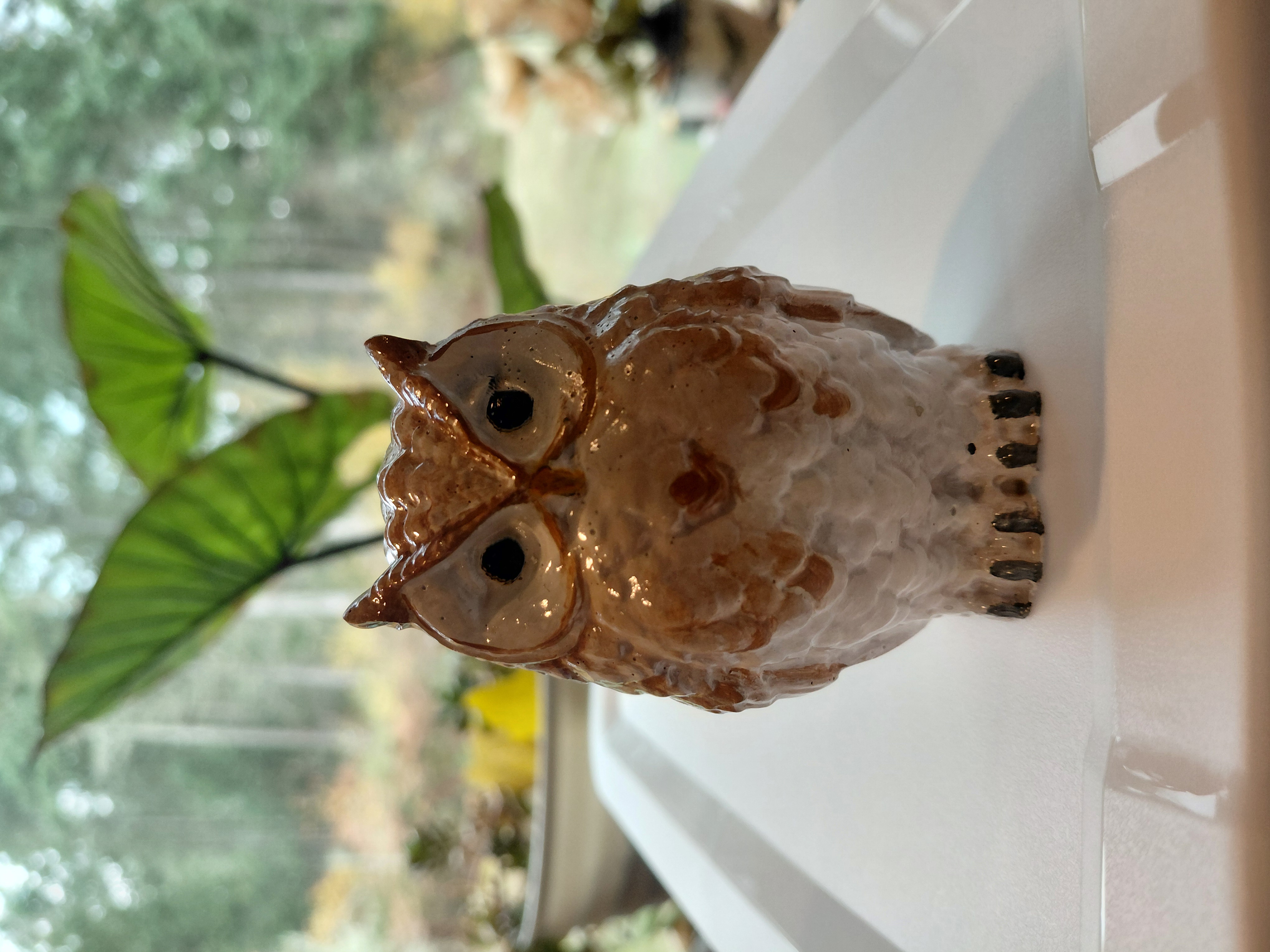 Hand Painted Concrete Owl