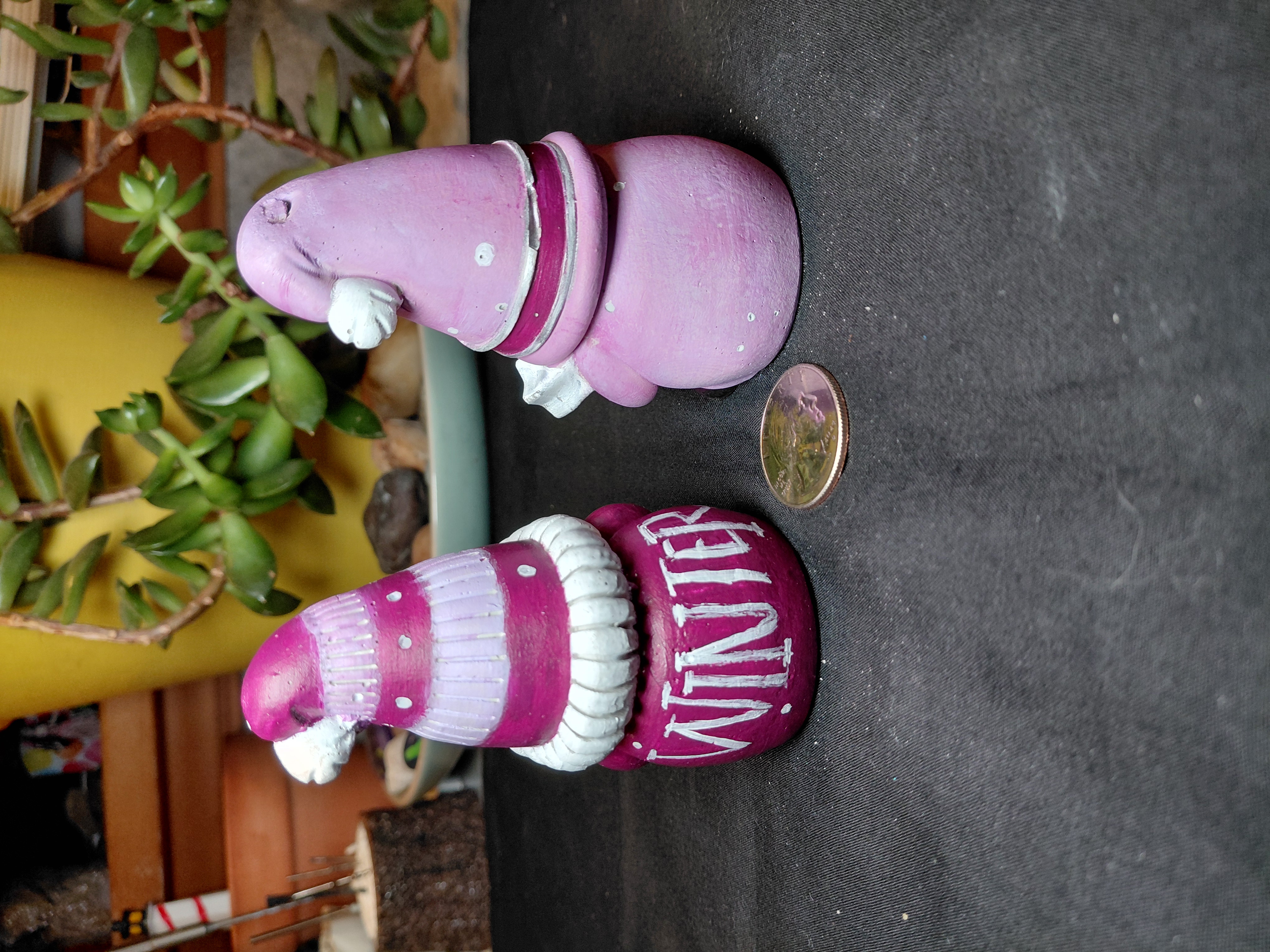 Set of Xmas Gnomes Hand Painted Concrete