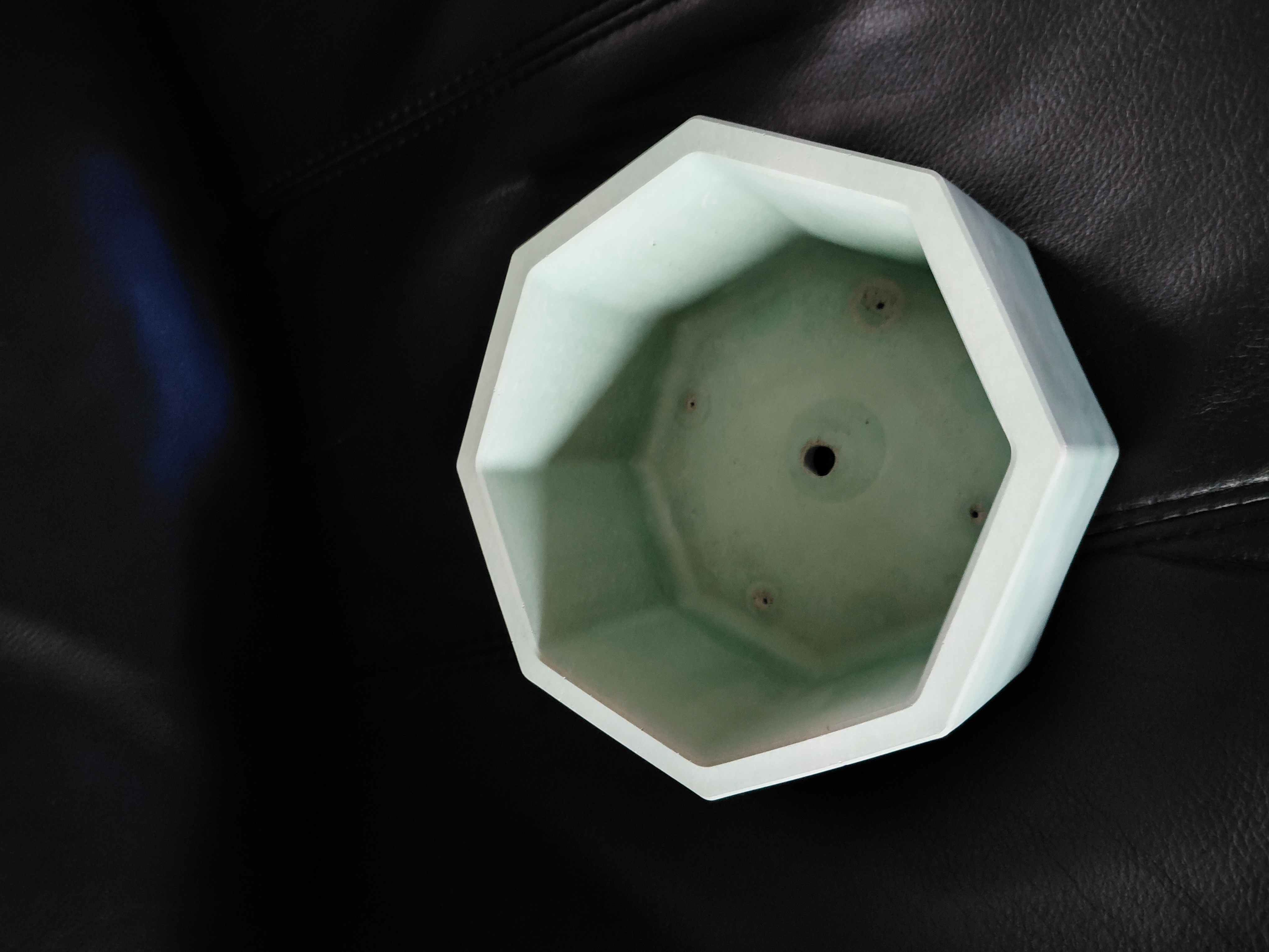 Concrete Jade Bonsai Pot w/wire holes