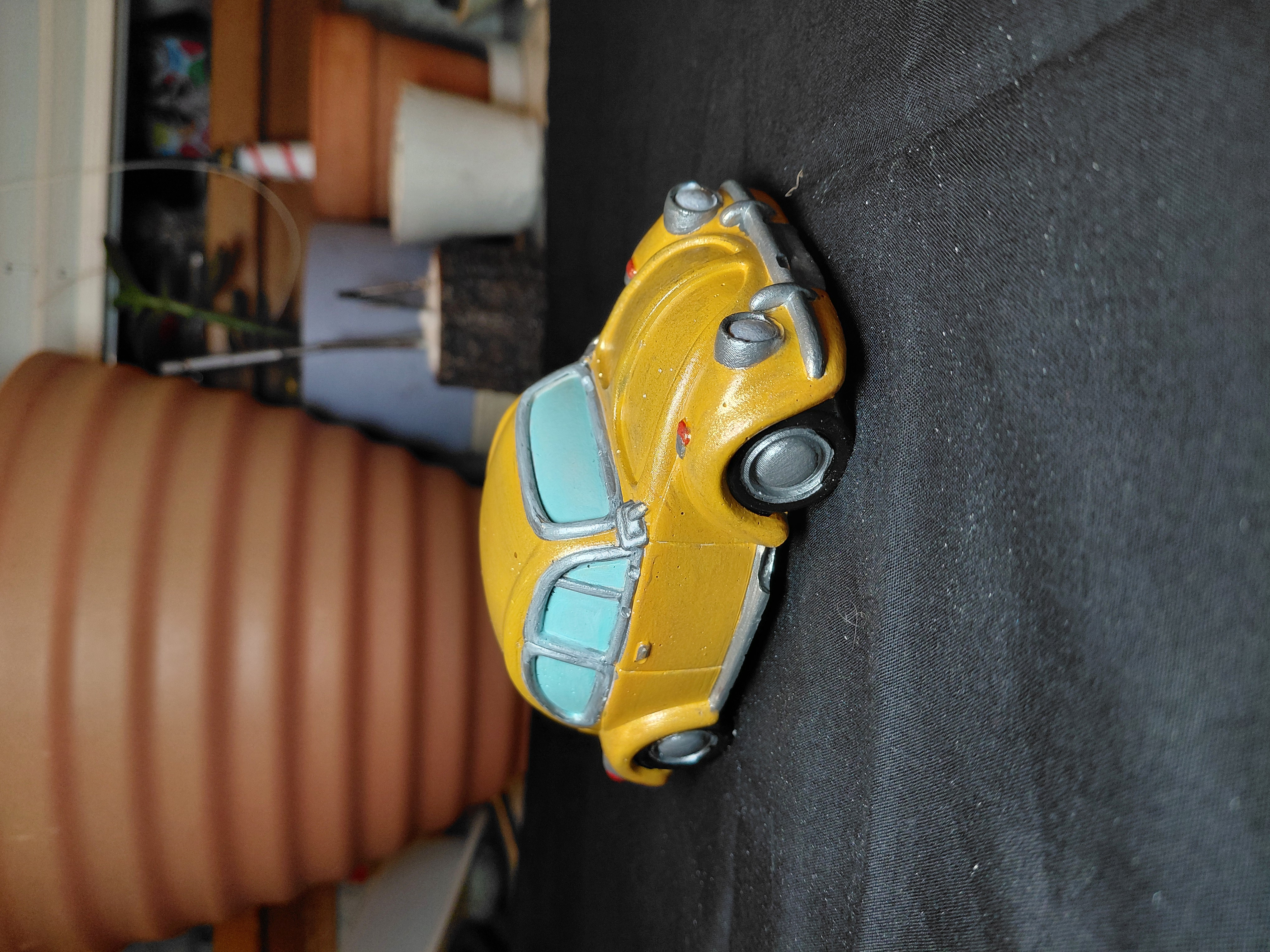 Vintage Car Hand Painted Concrete