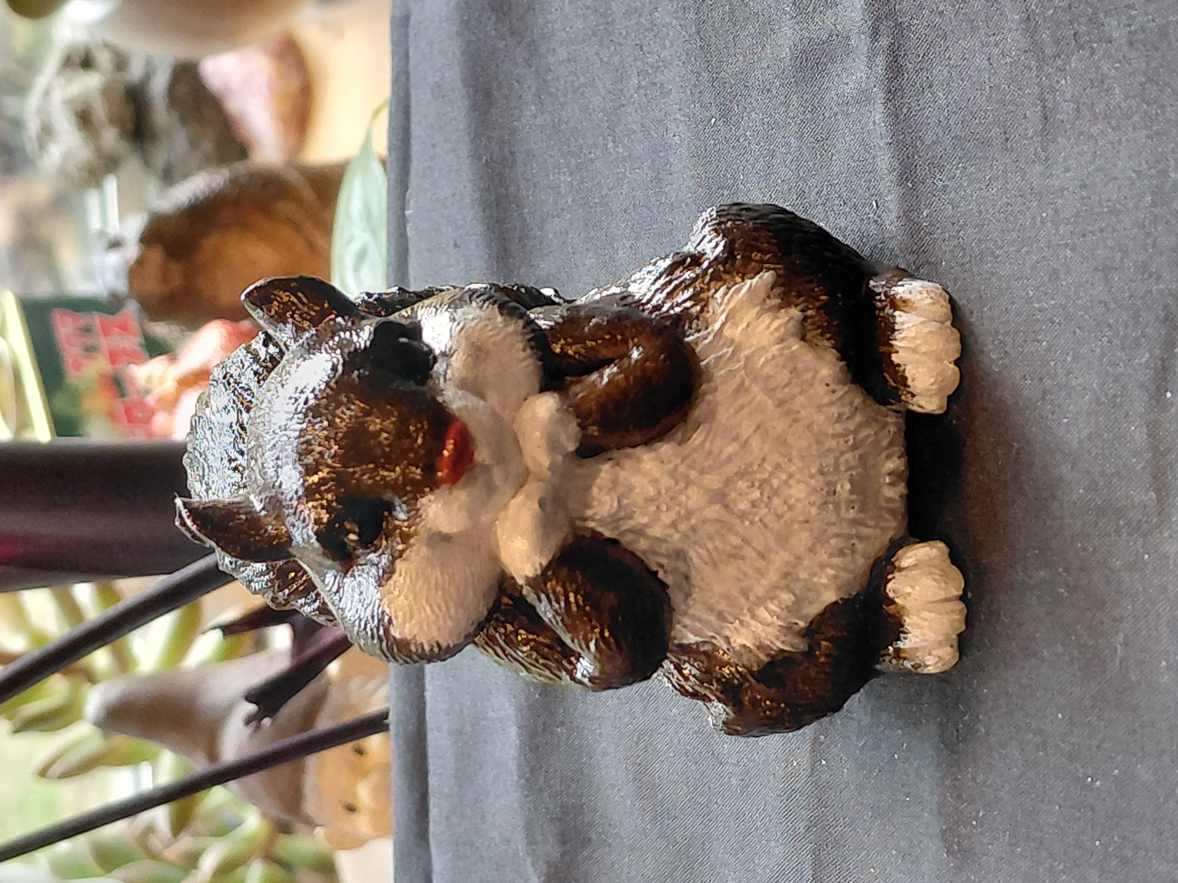 Squirrel Dark Brown Hand Painted Concrete