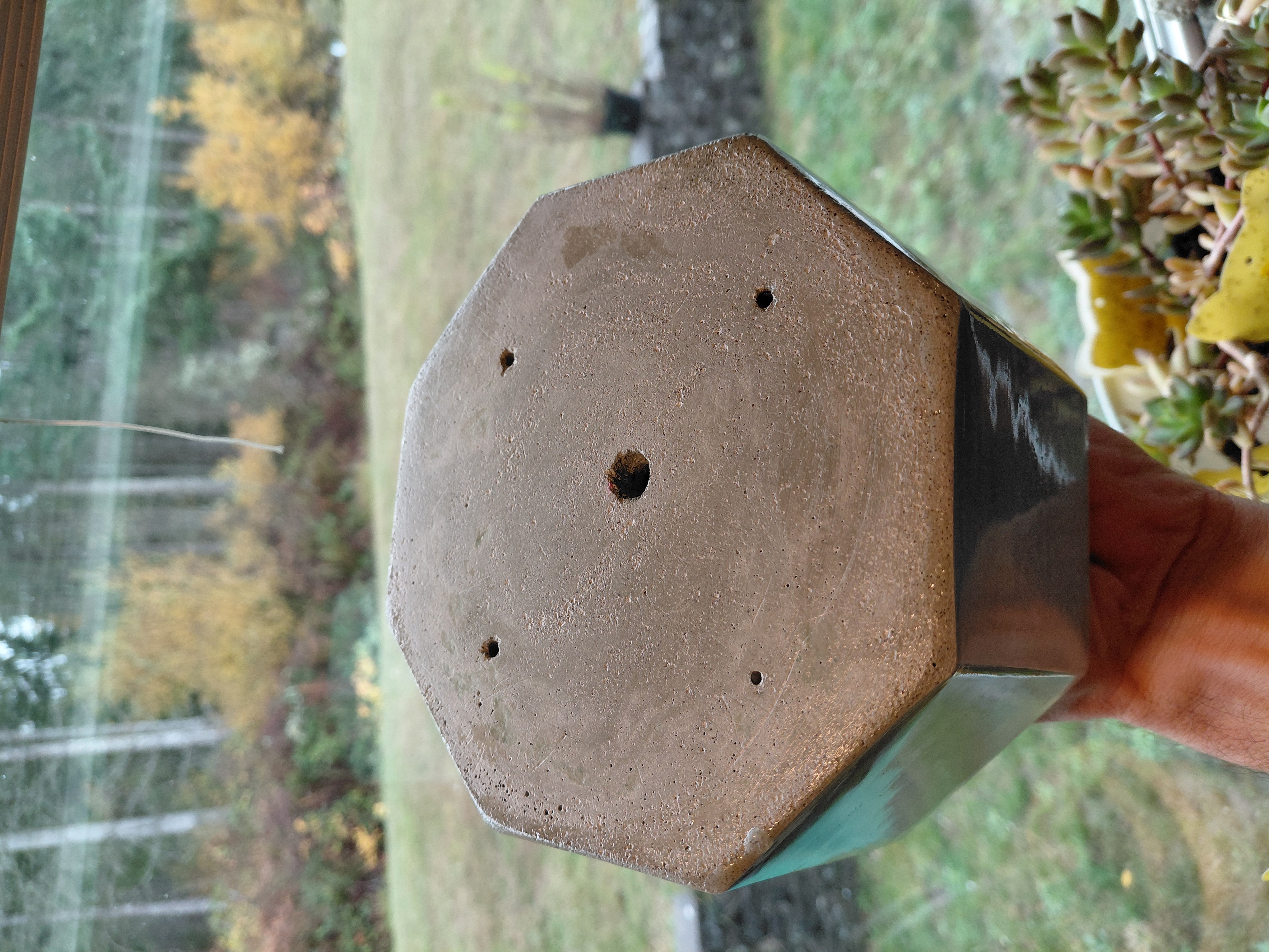 Glossy Jade Concrete Octagonal Pot/Bonsai Pot