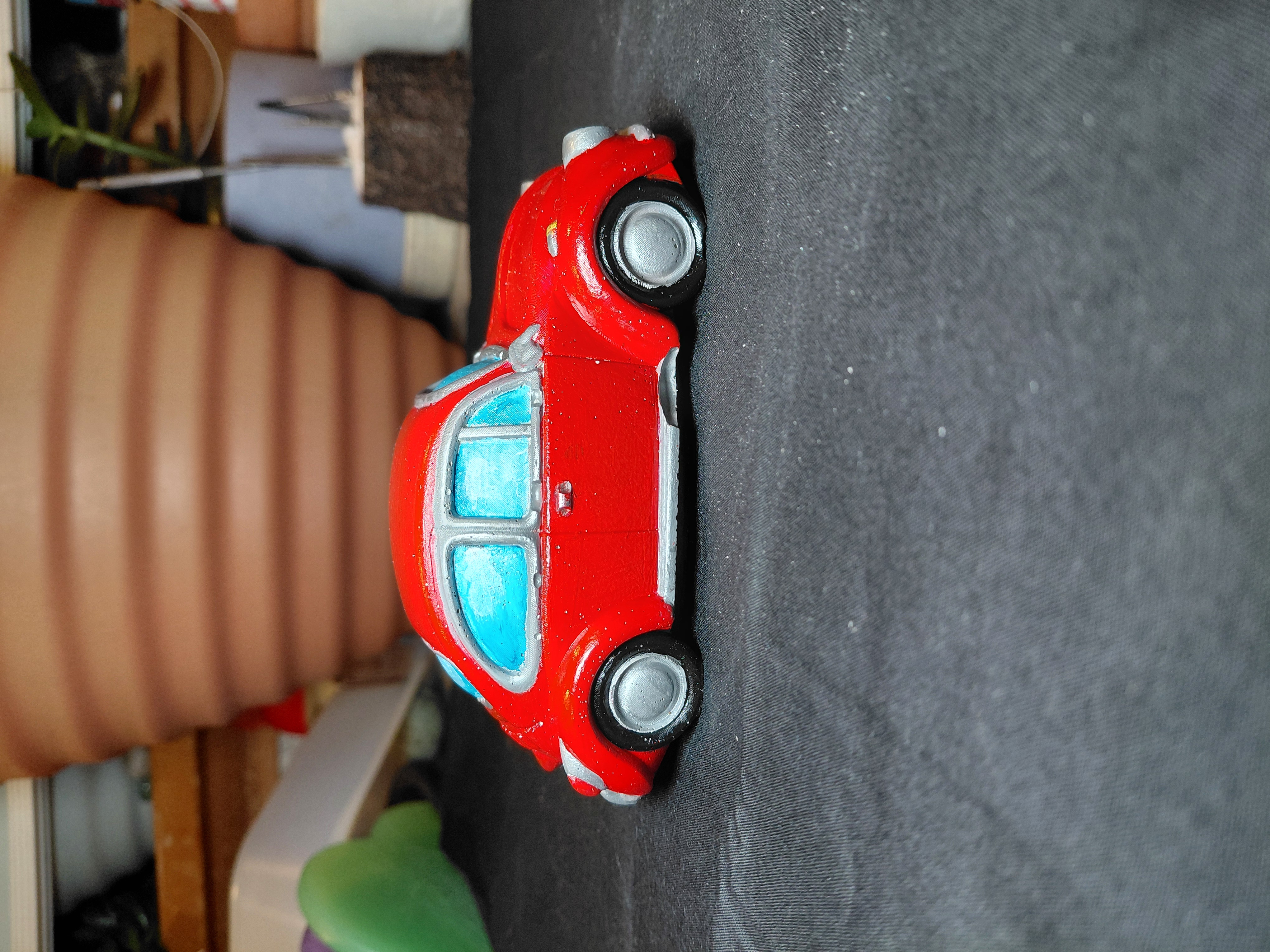 Vintage Car Hand Painted Concrete