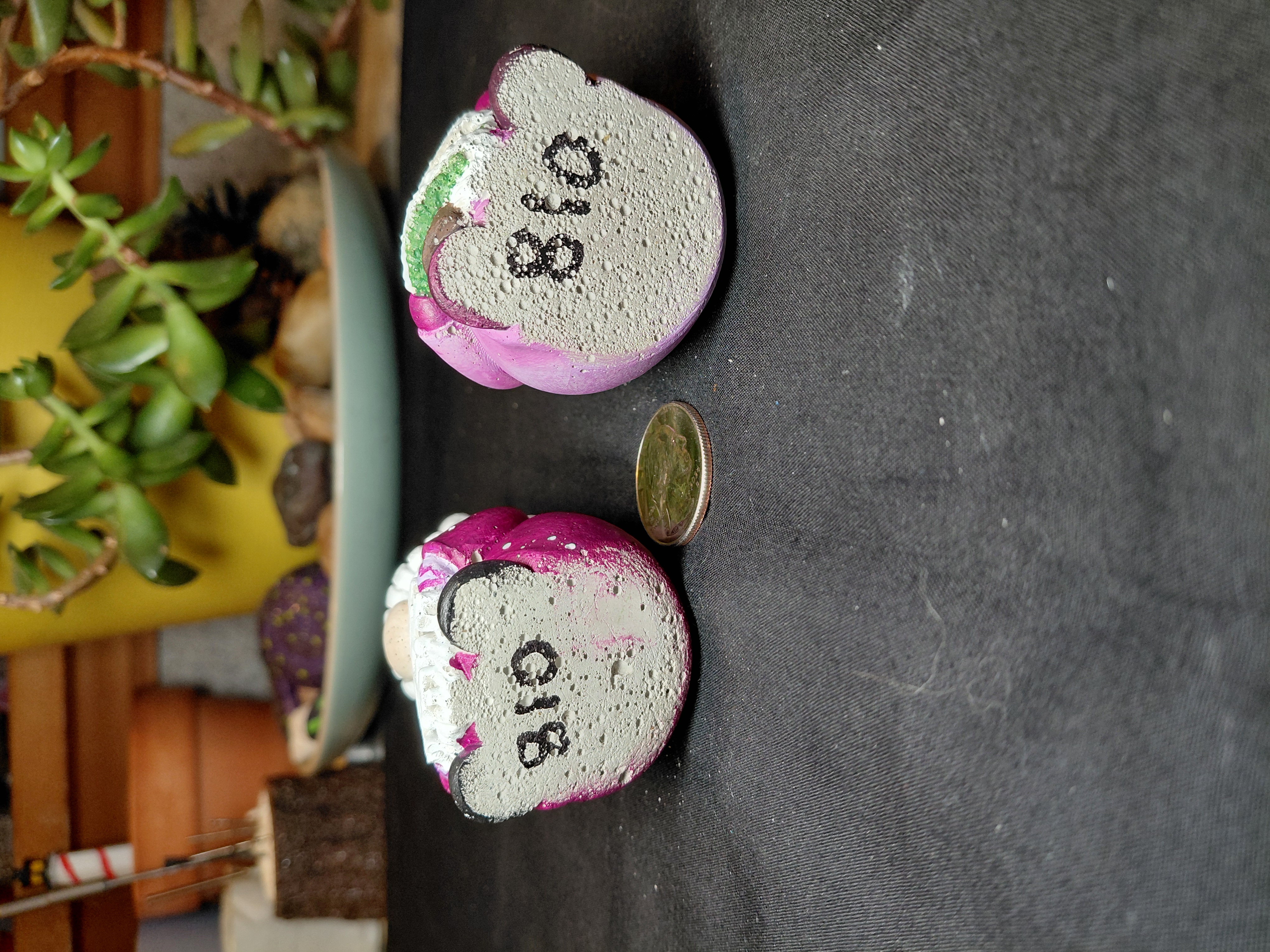 Set of Xmas Gnomes Hand Painted Concrete