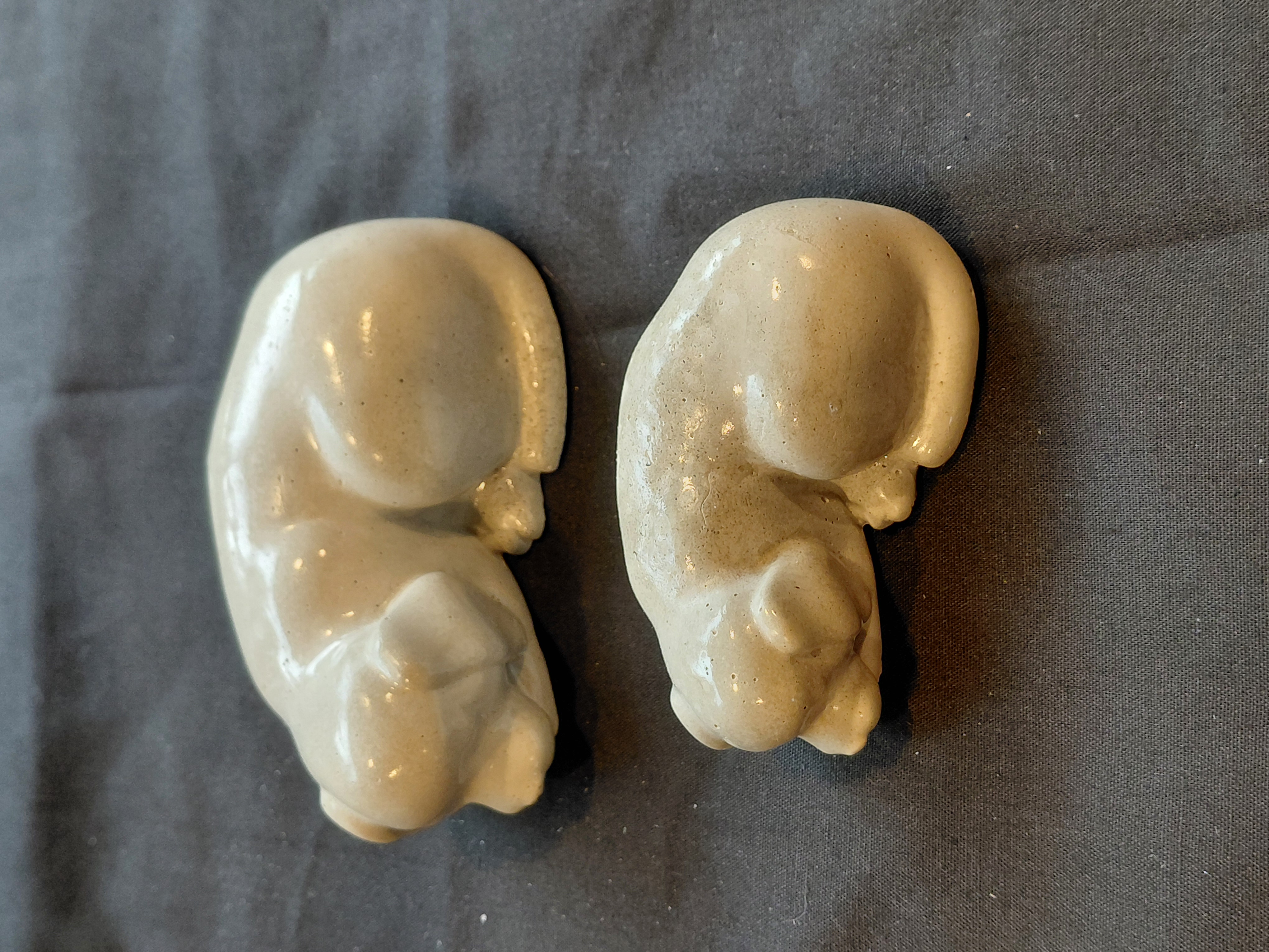 Set of Concrete Sleeping Dog Figurines