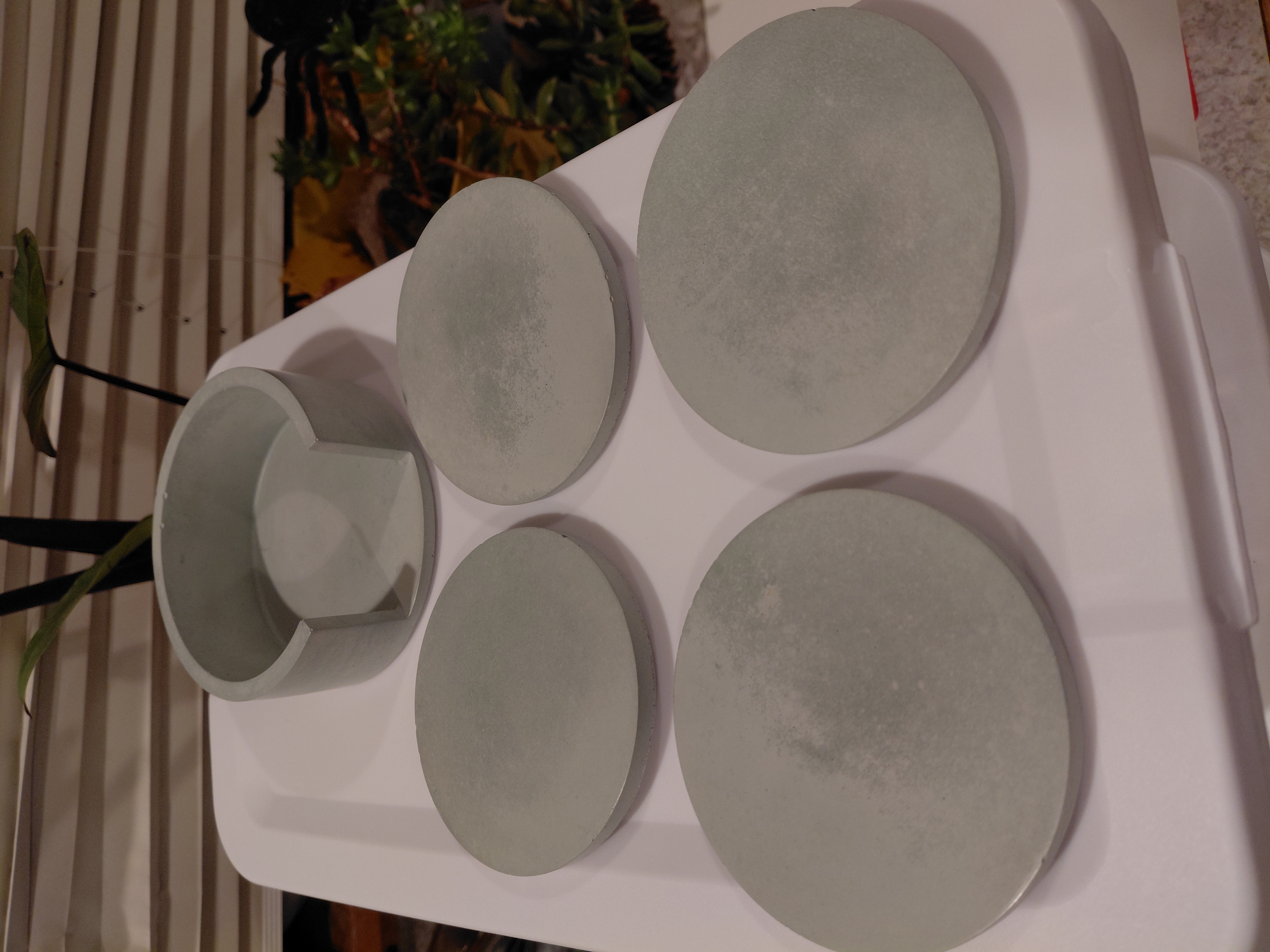 Concrete Jade Coaster Set