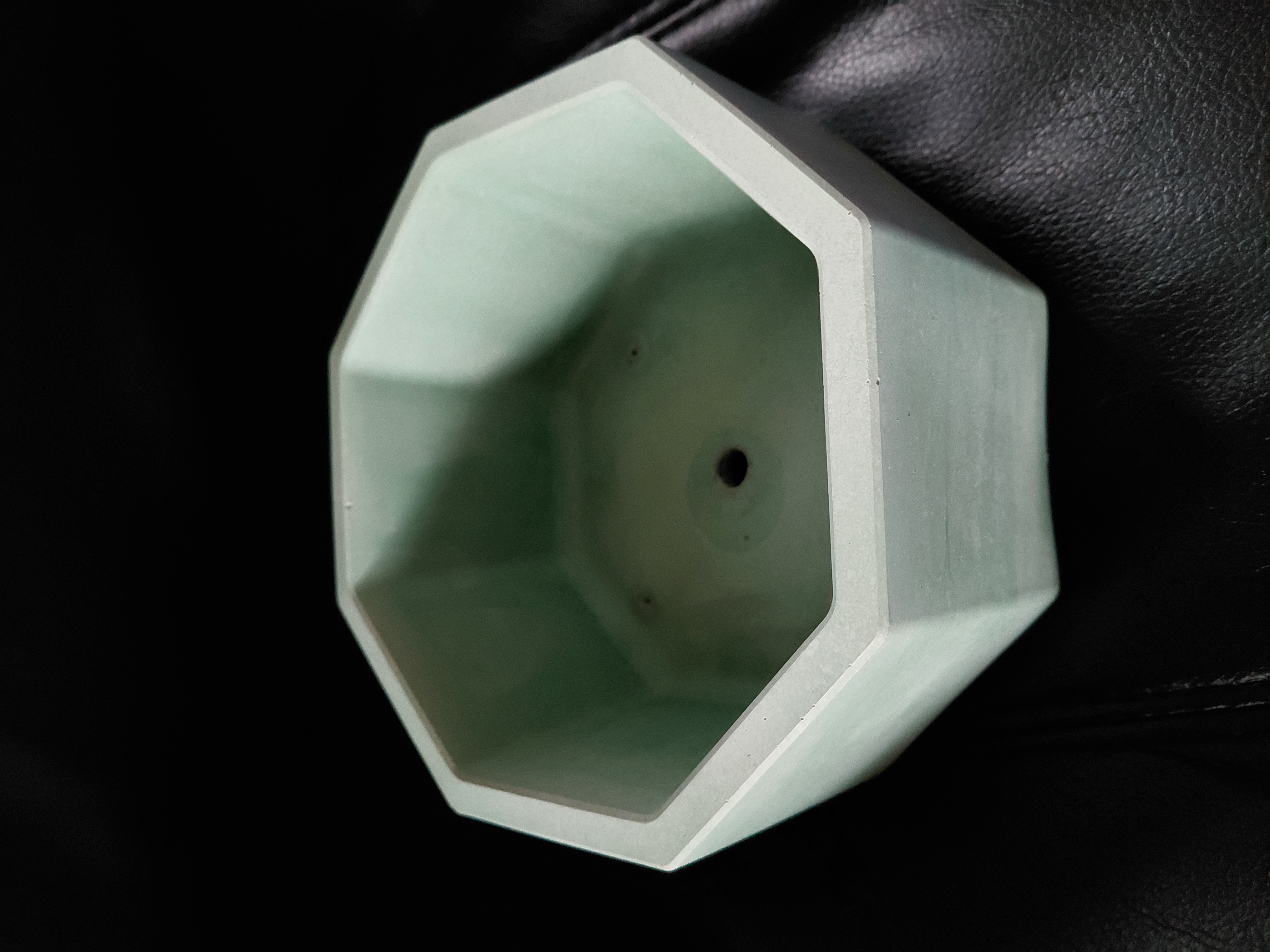 Concrete Jade Bonsai Pot w/wire holes