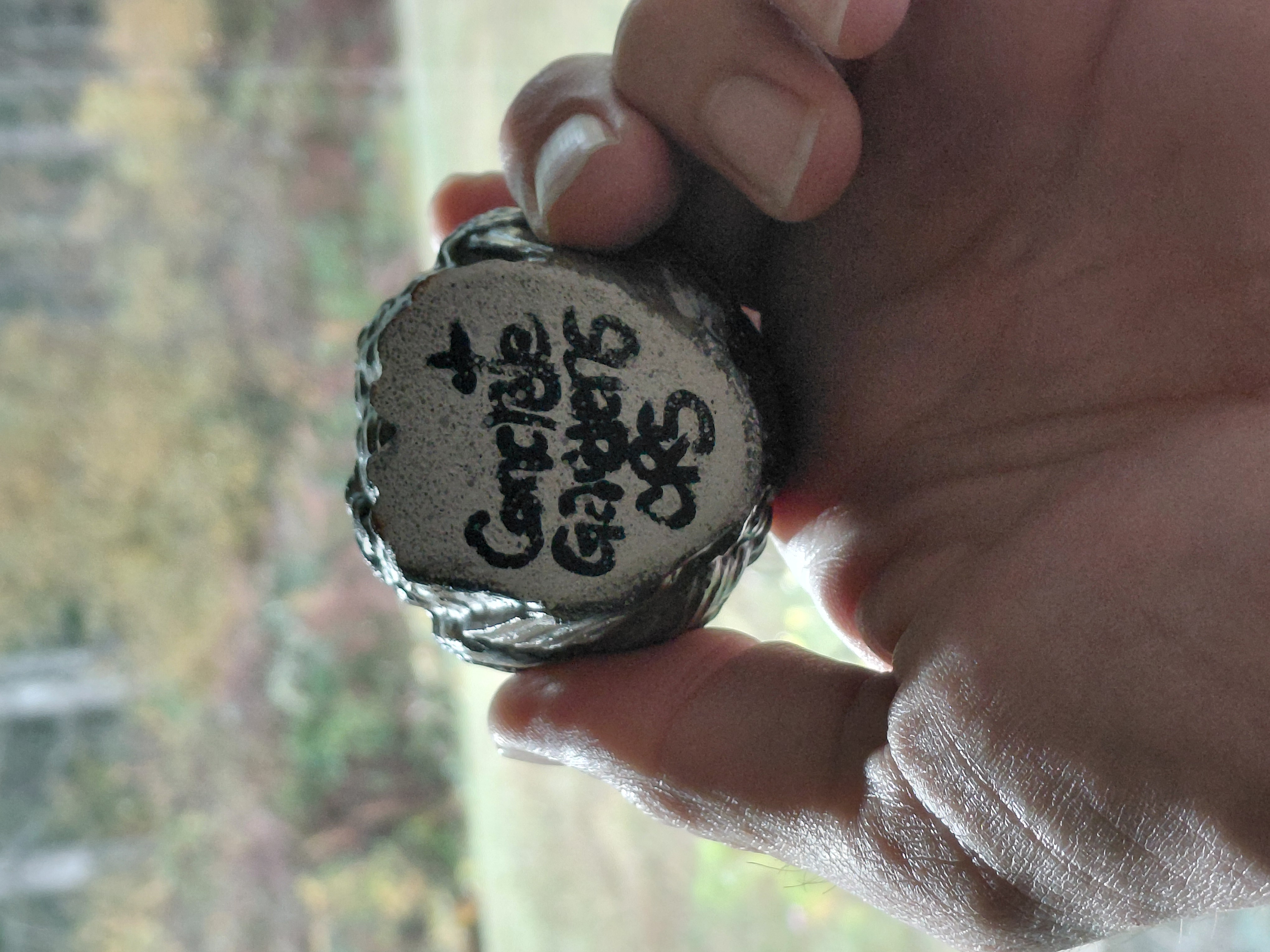 Hand Painted Concrete Owl 