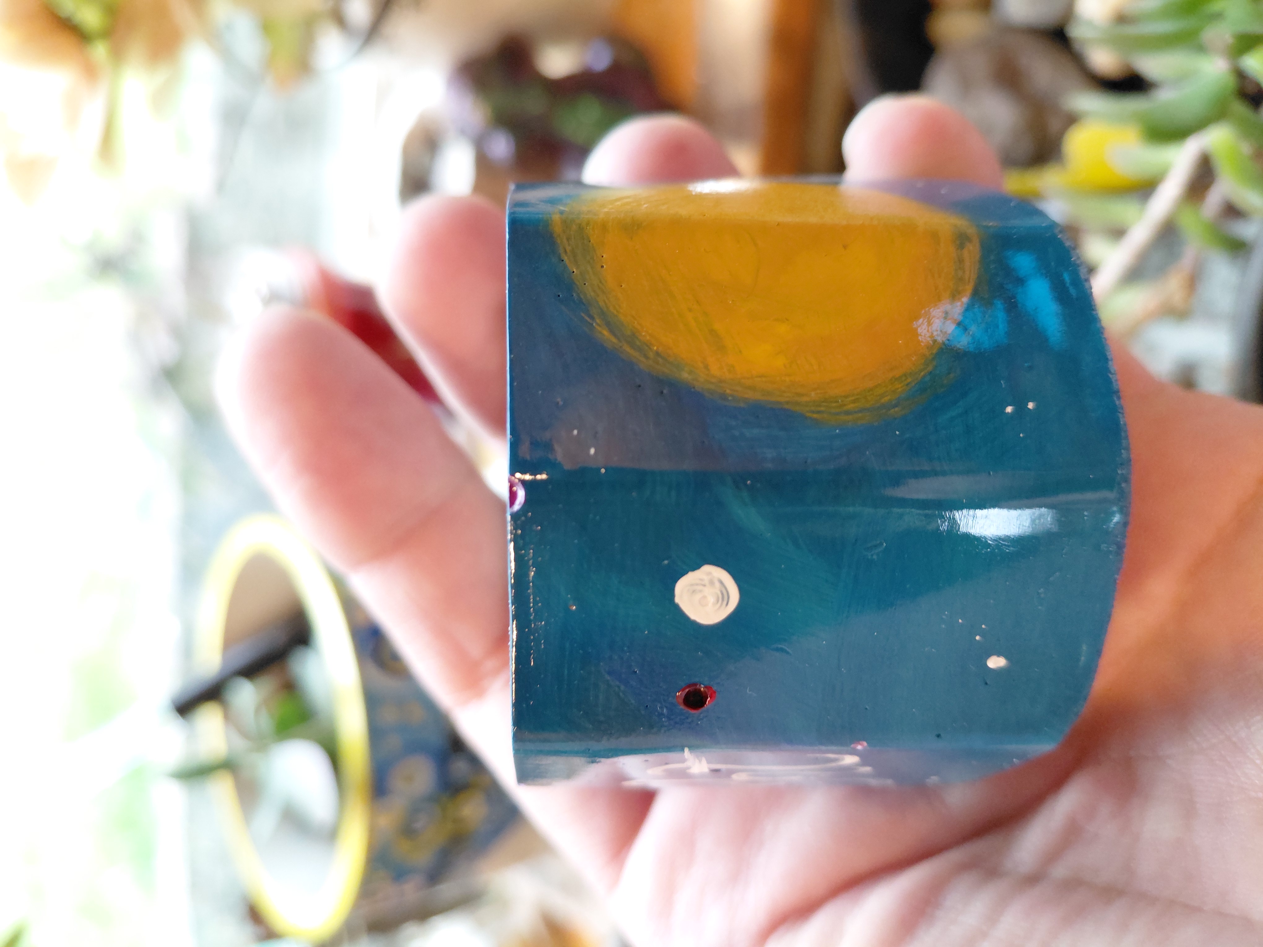 Tiny Painted Octagonal Pot 1.5" tall