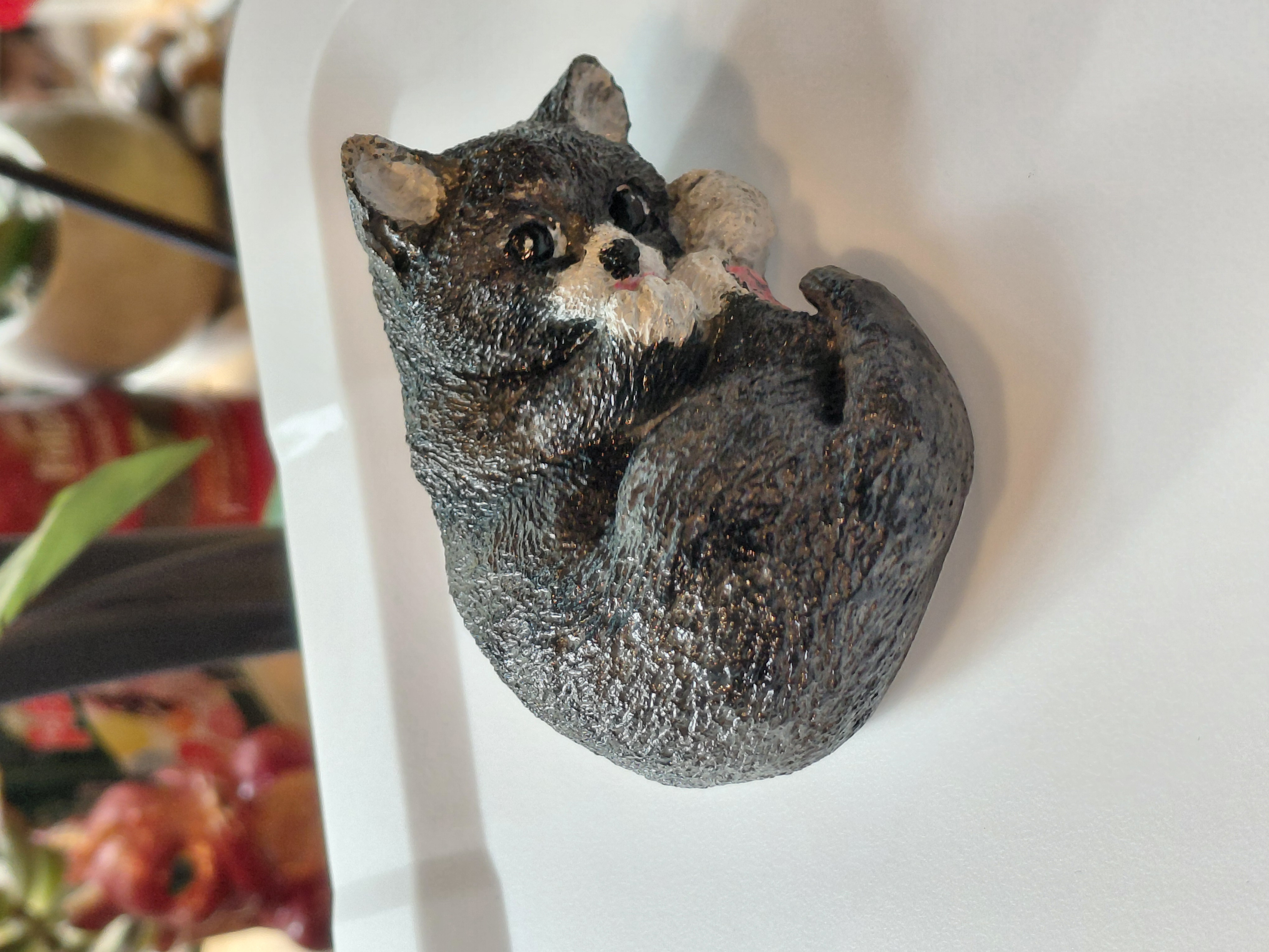 Hand Painted Concrete Kitten