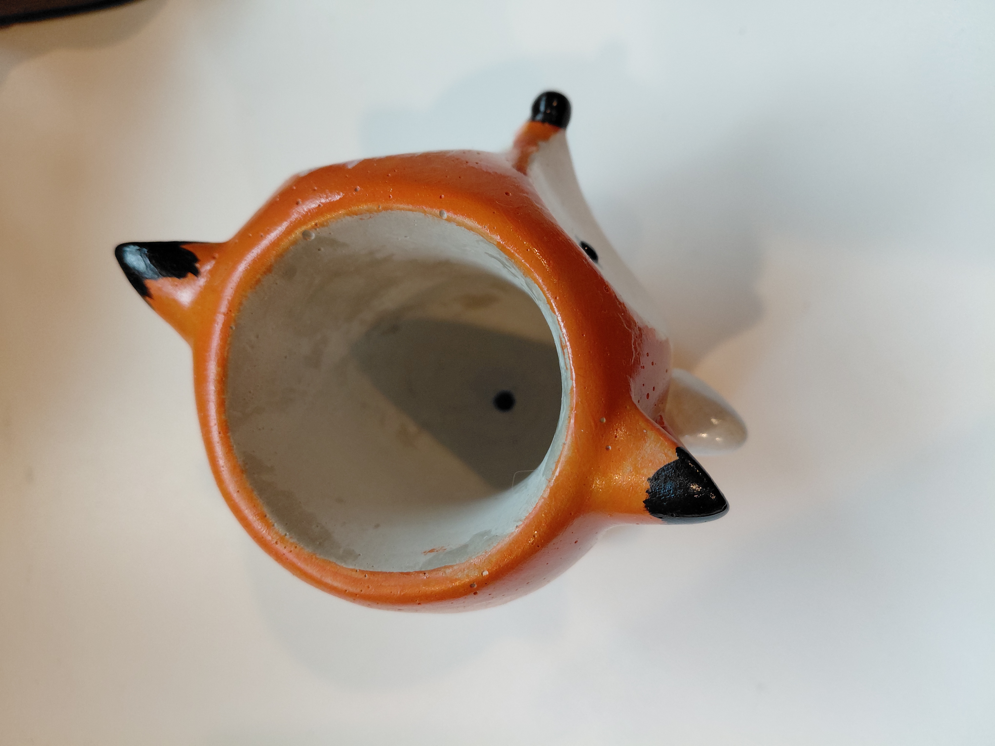 Hand Painted Concrete Fox Pot