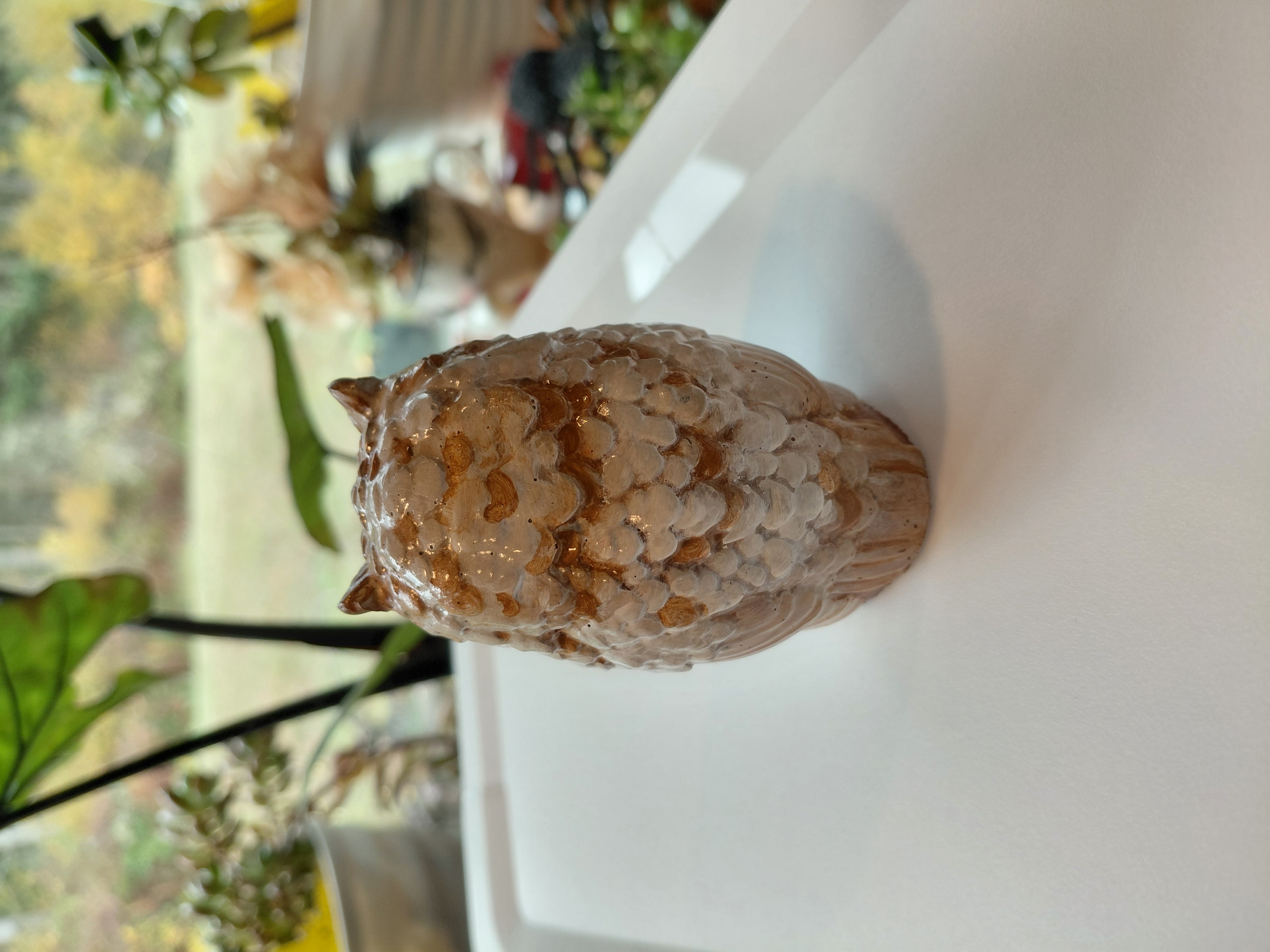 Hand Painted Concrete Owl