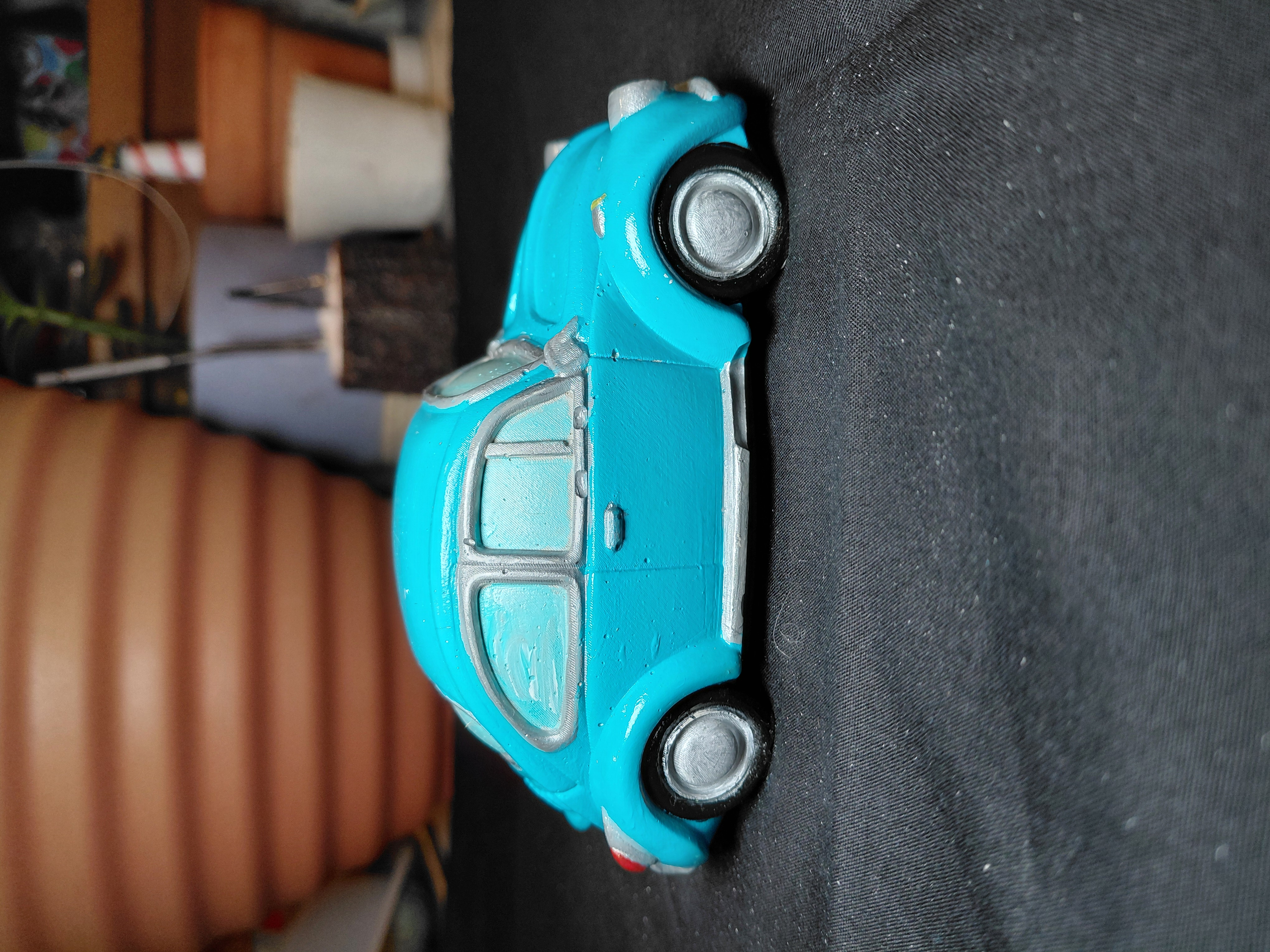 Vintage Hand Painted Concrete Car