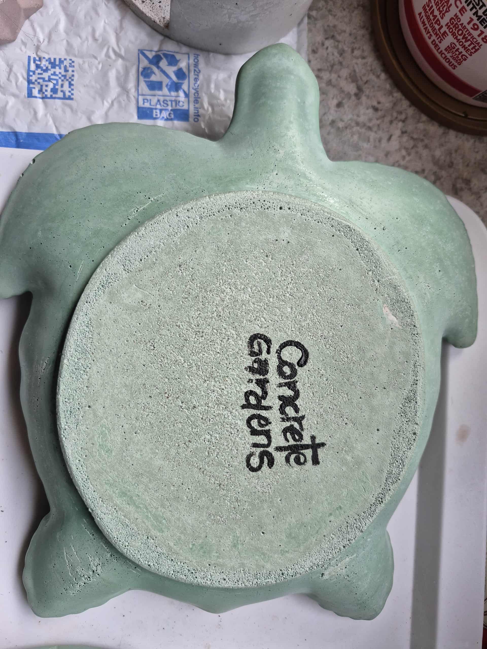 Concrete Jade Green Turtle Tray