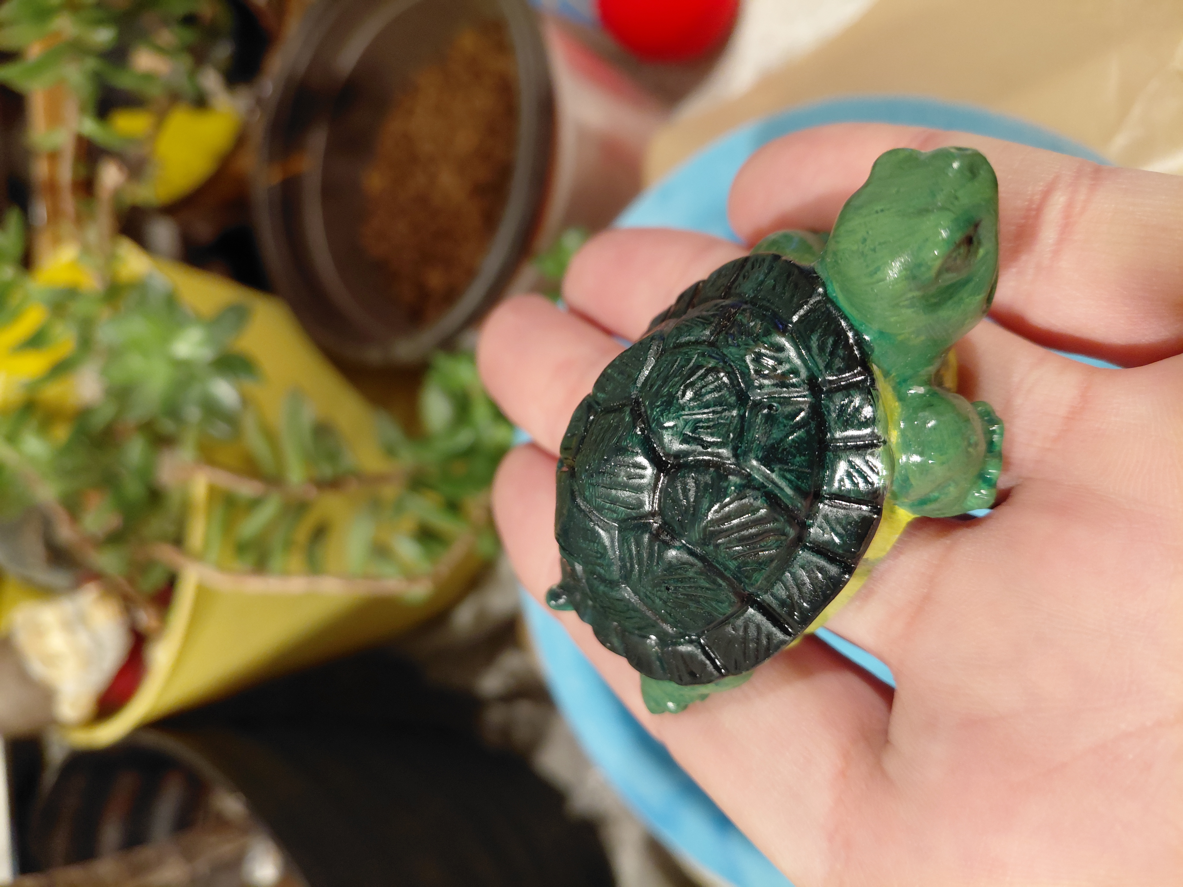Tiny Turtle Hand Painted 1" tall