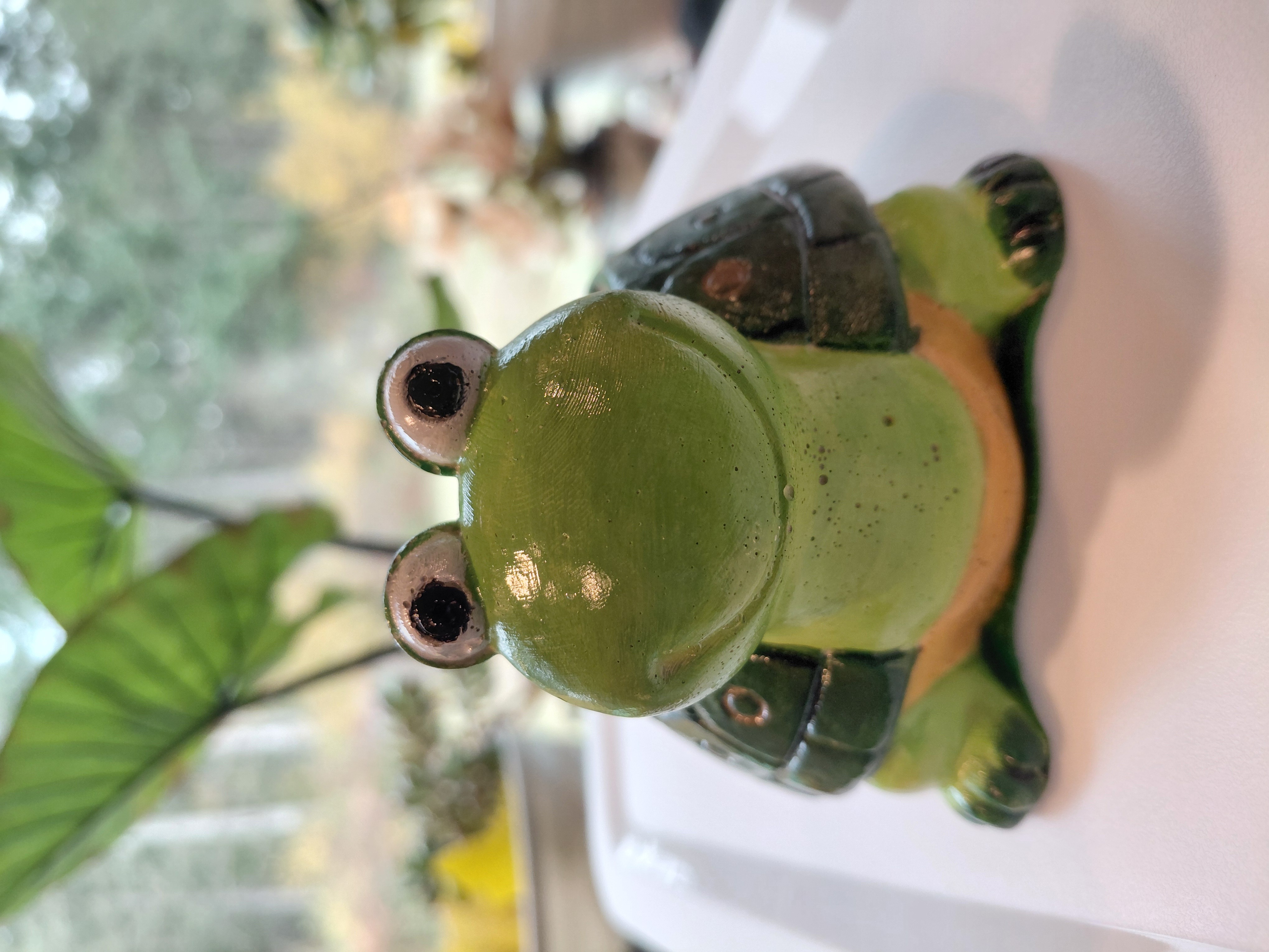 Hand Painted Concrete Turtle Pot