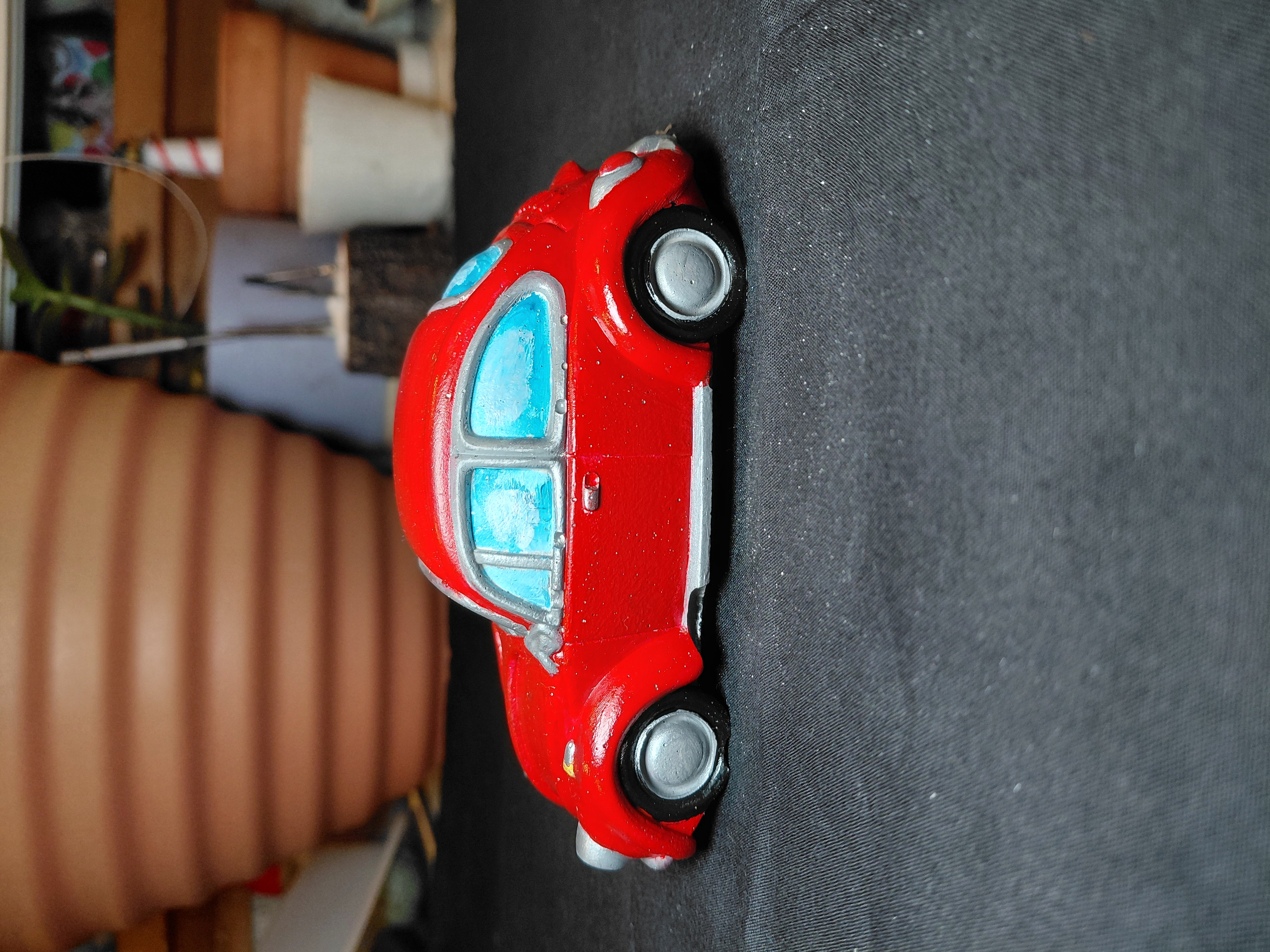 Vintage Car Hand Painted Concrete