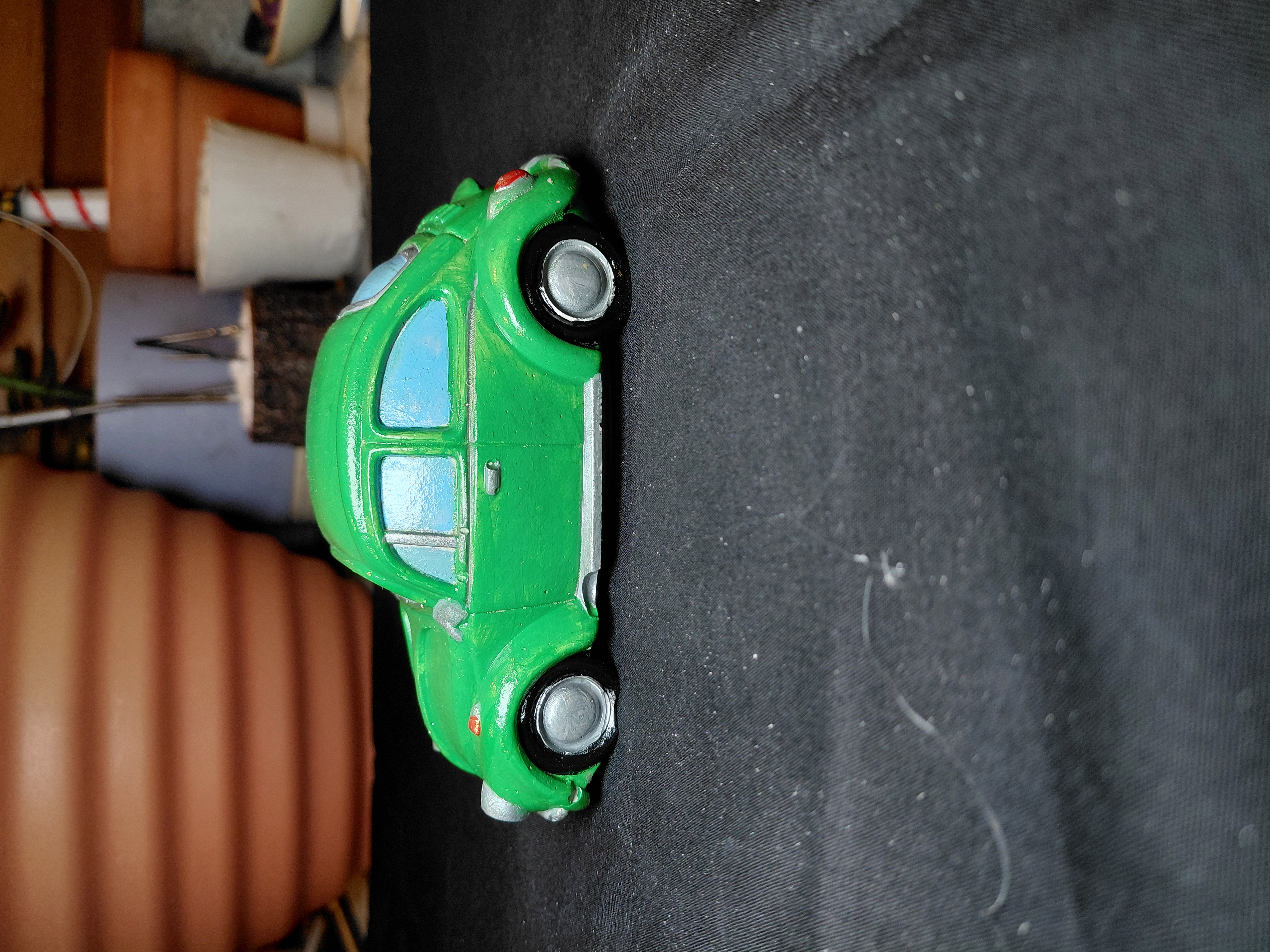 Vintage Car Hand Painted Concrete