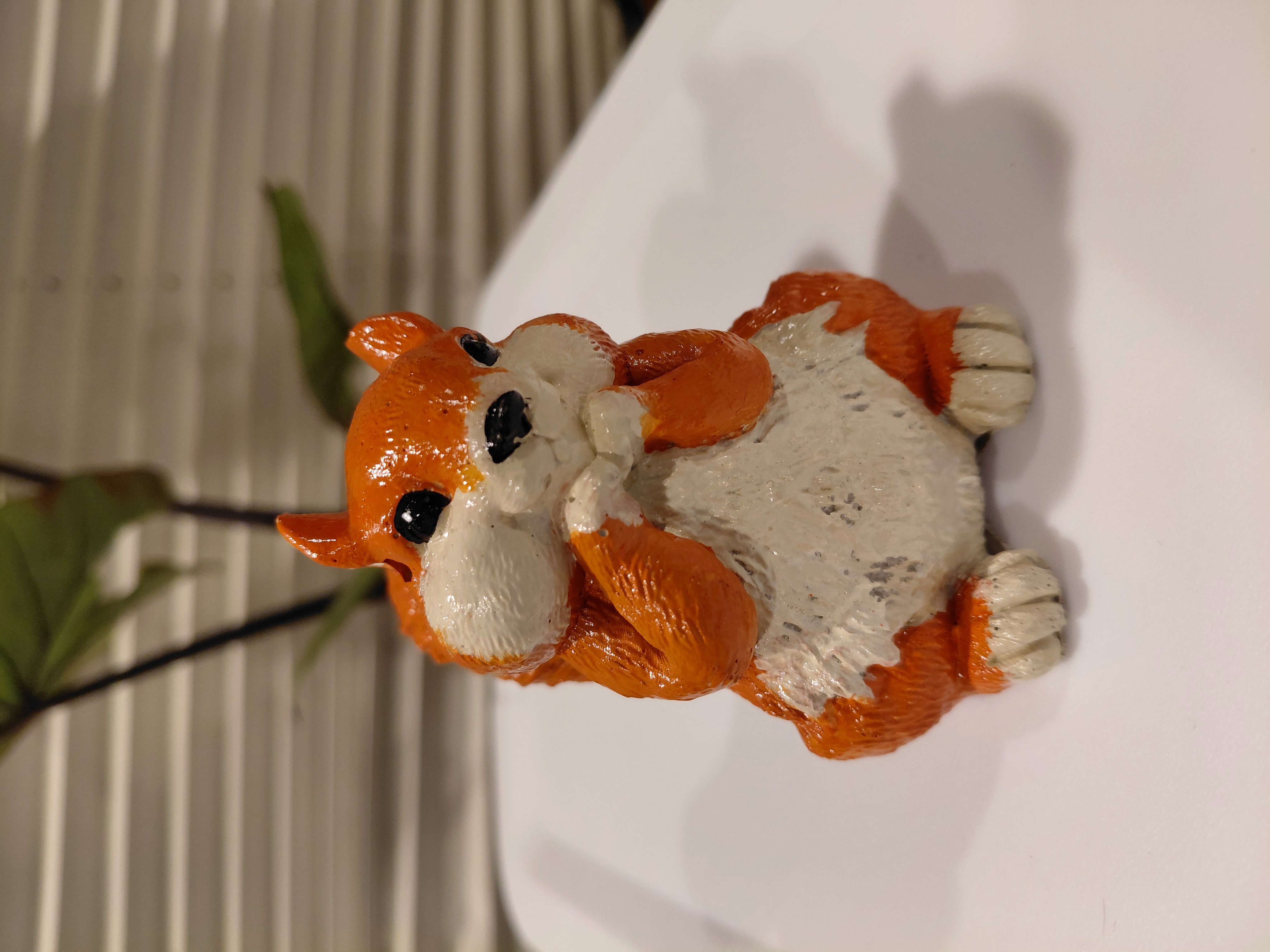 Hand Painted Concrete Squirrel 