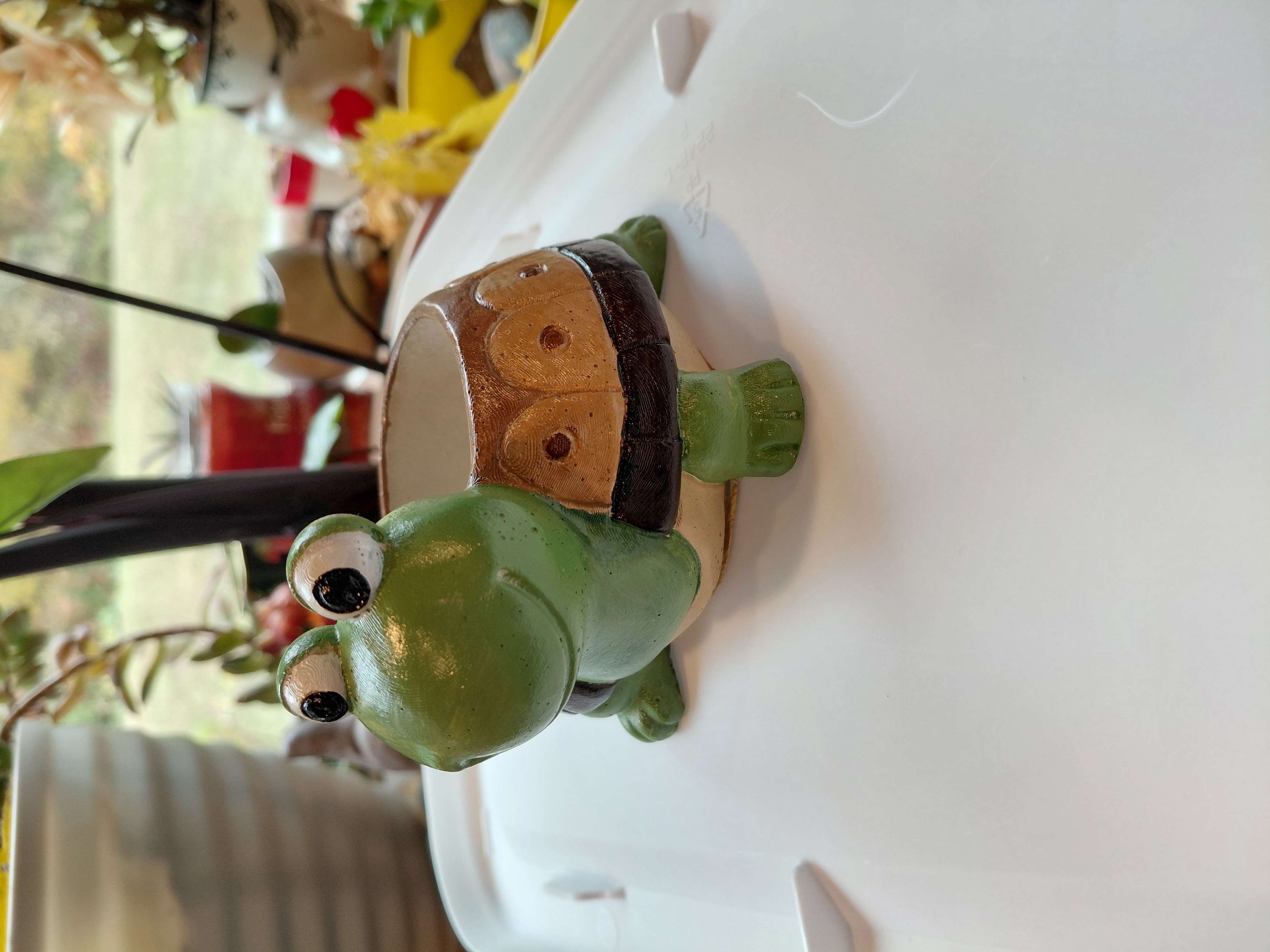 Turtle Concrete Pot Hand Painted w/drainage